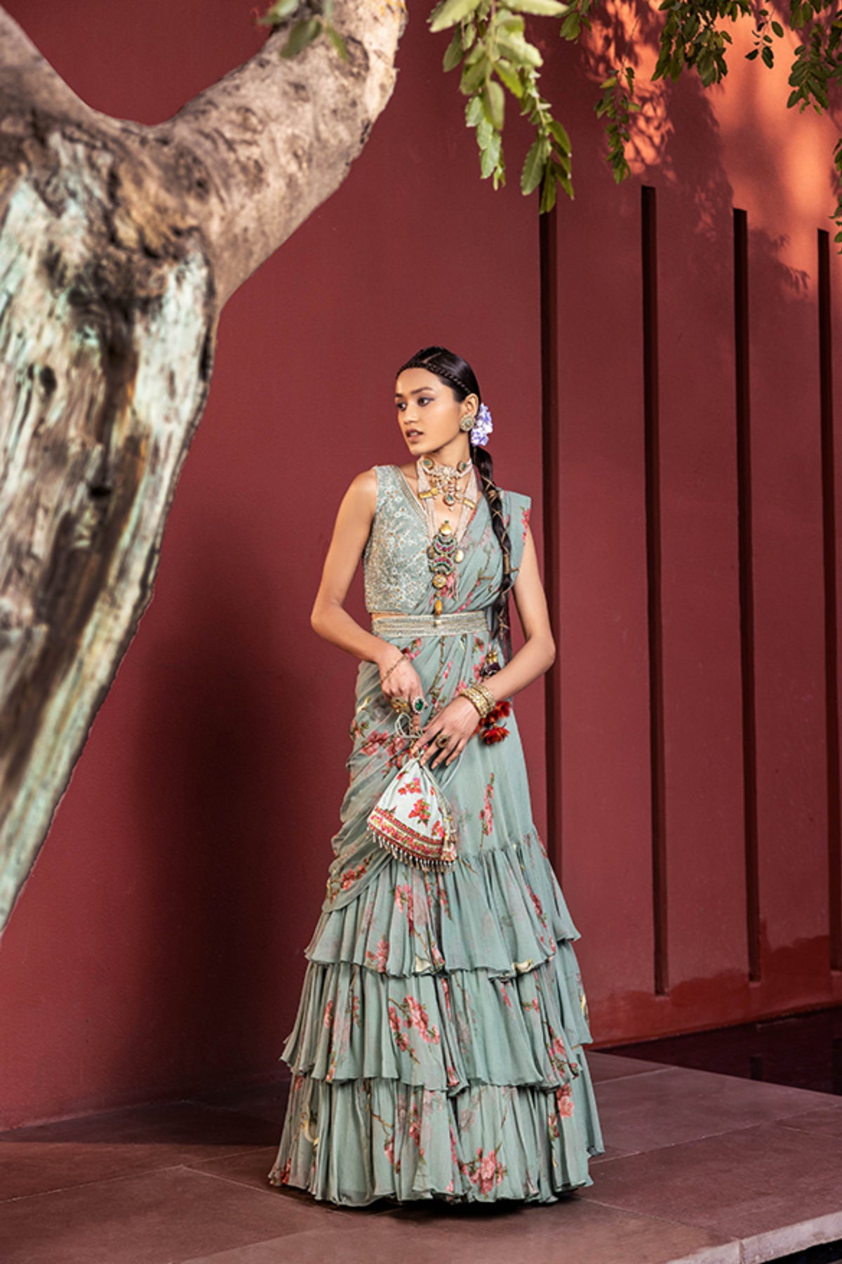 Anaisha pre-draped lehenga saree