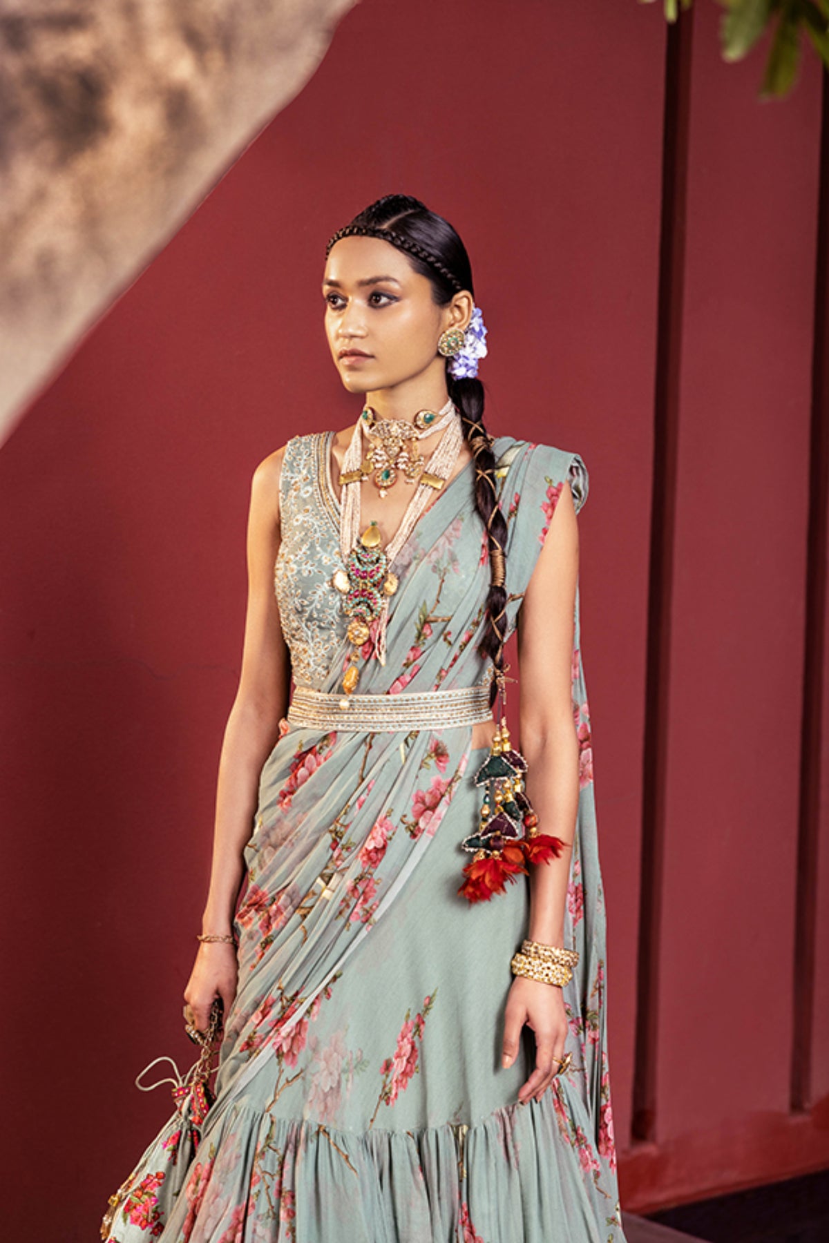 Anaisha pre-draped lehenga saree