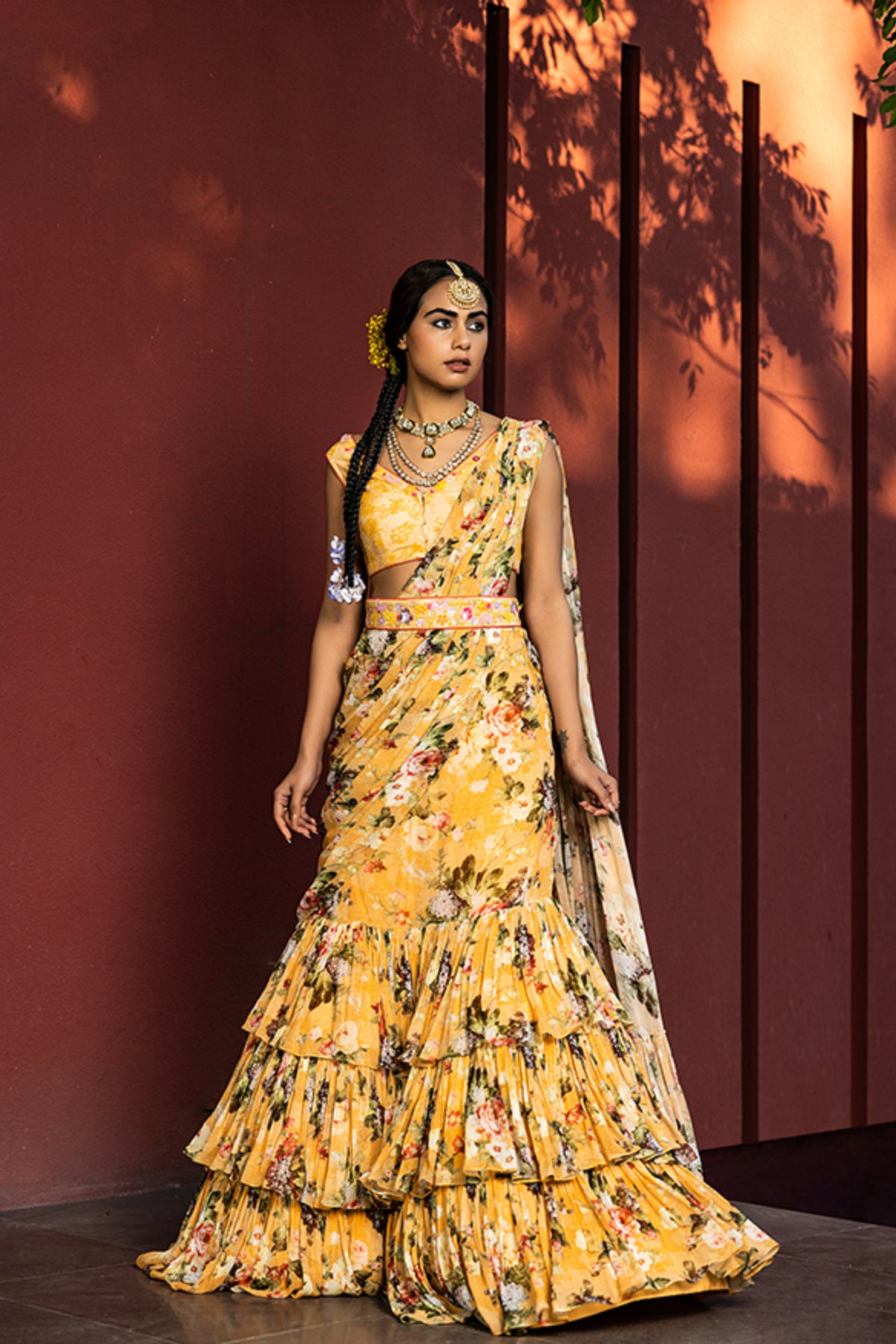 Inaya pre-draped lehenga saree