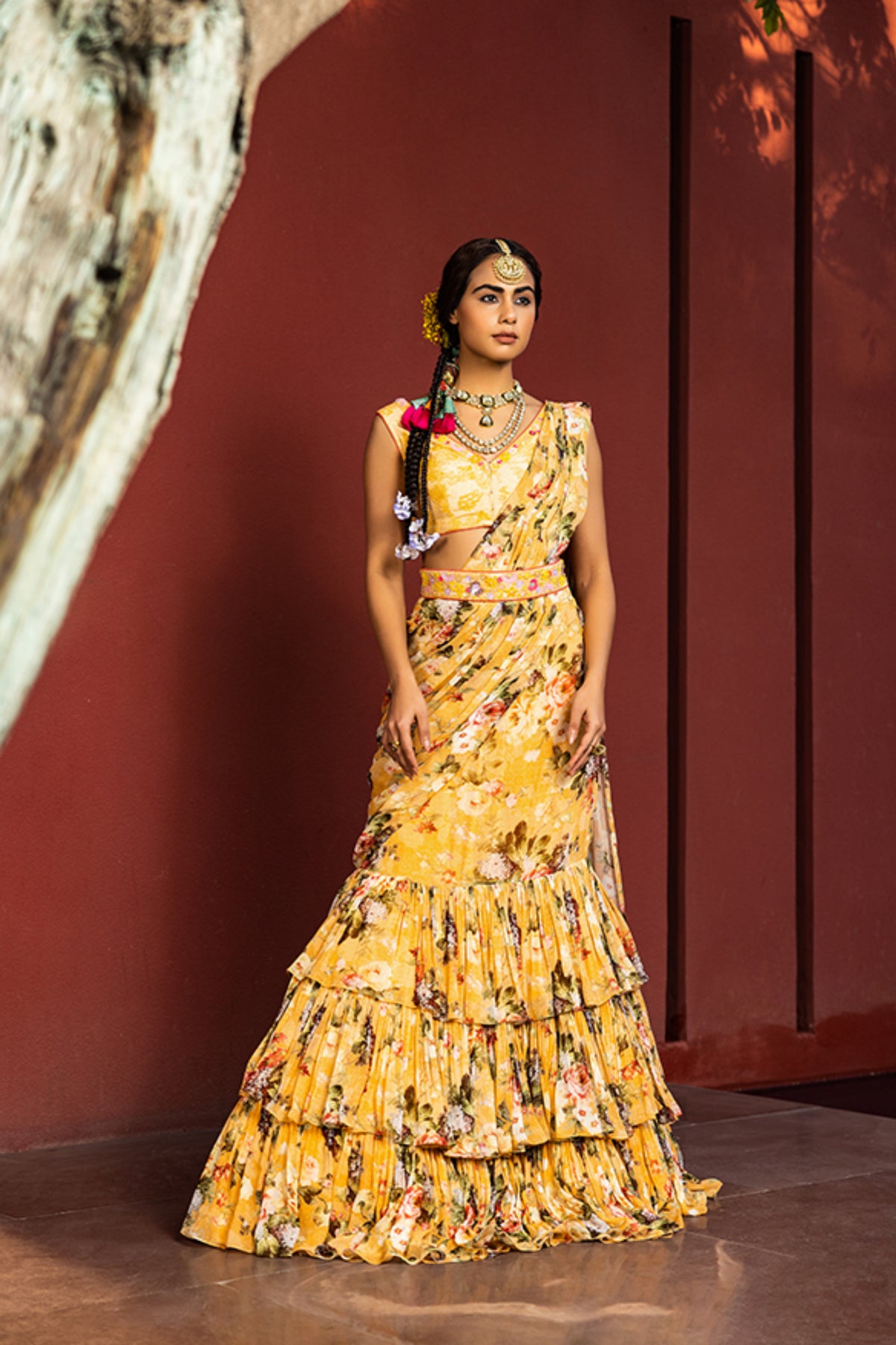 Inaya pre-draped lehenga saree