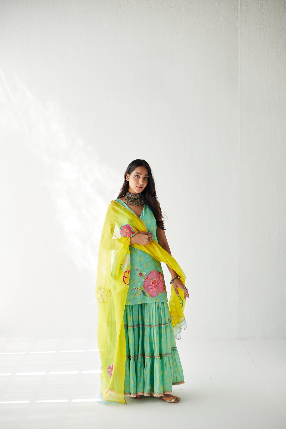 Sea Green Gharara Set