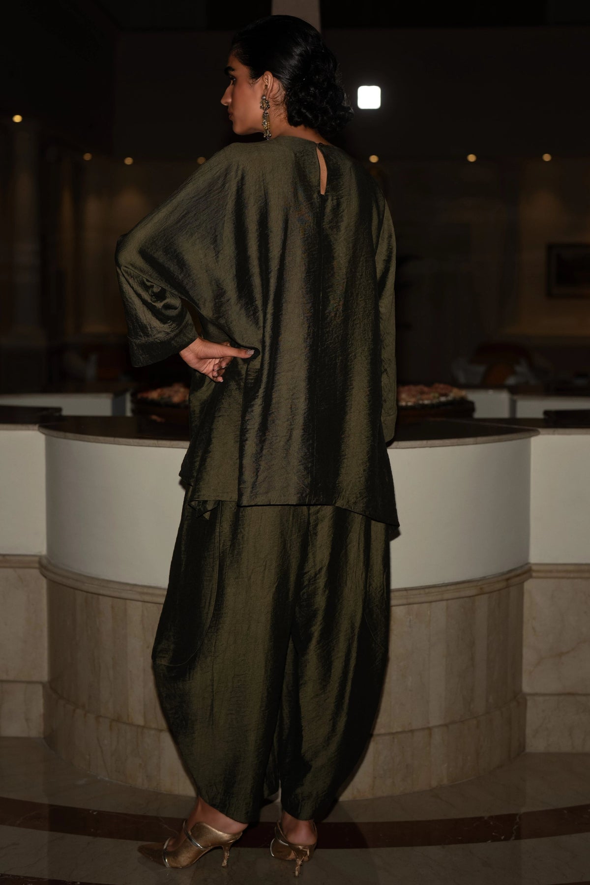 Textured Barrel Pants