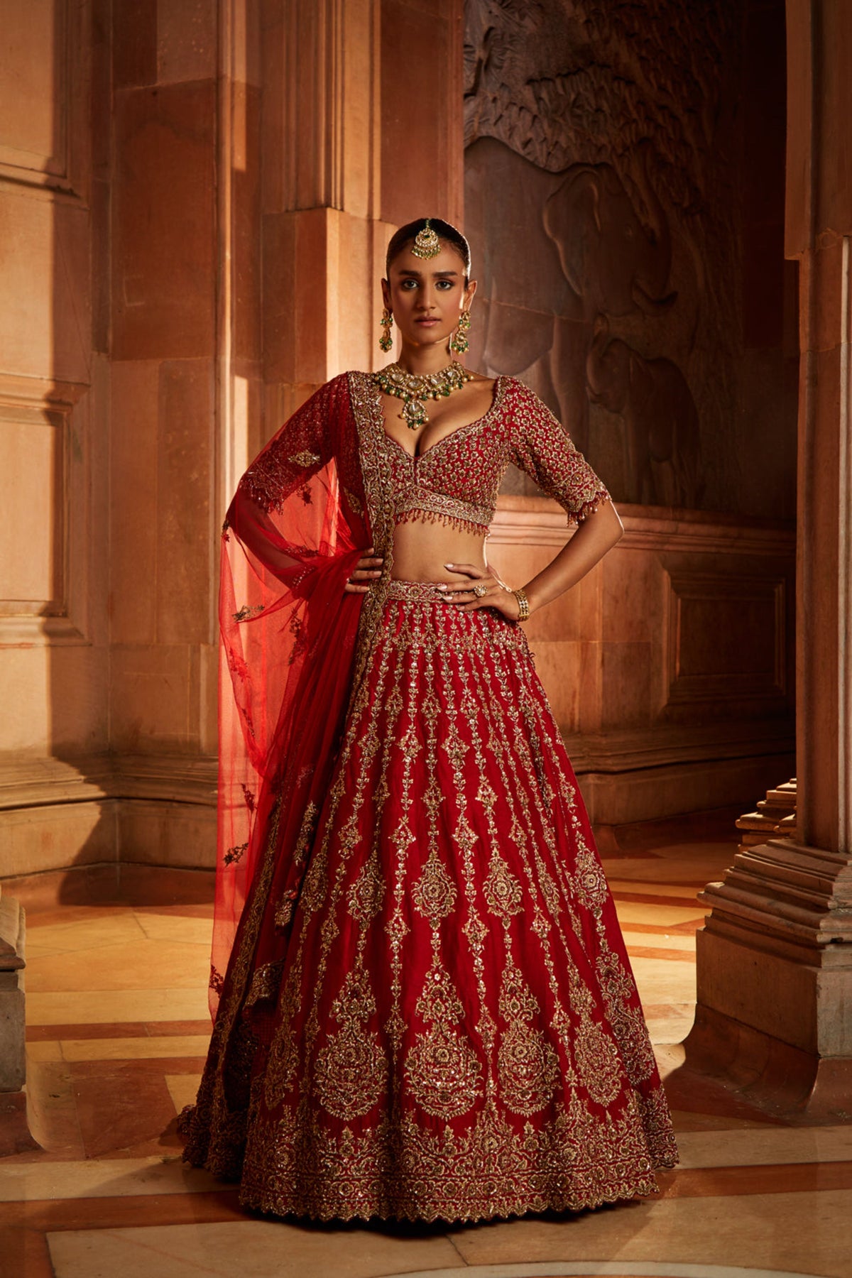 Red Bridal Lehenga Choli Set