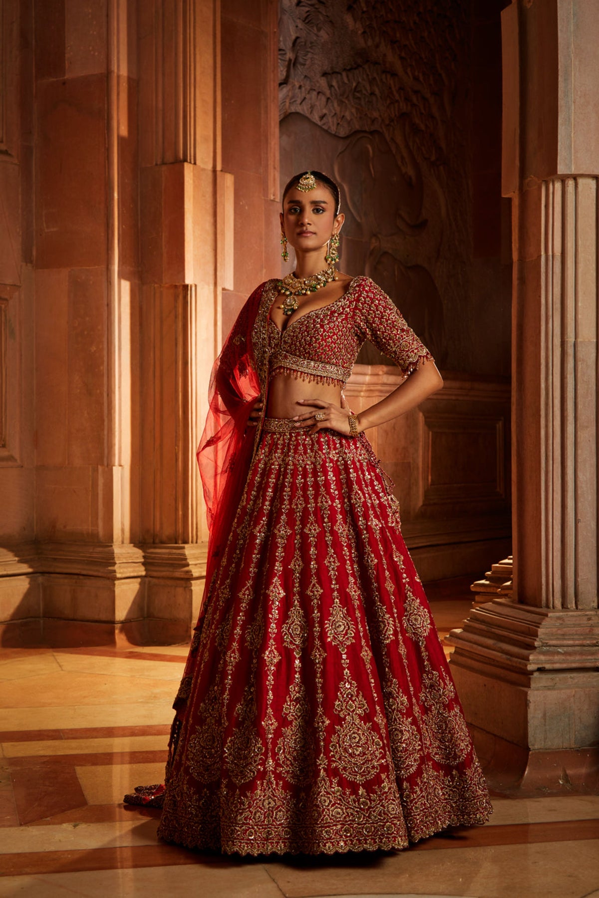 Red Bridal Lehenga Choli Set