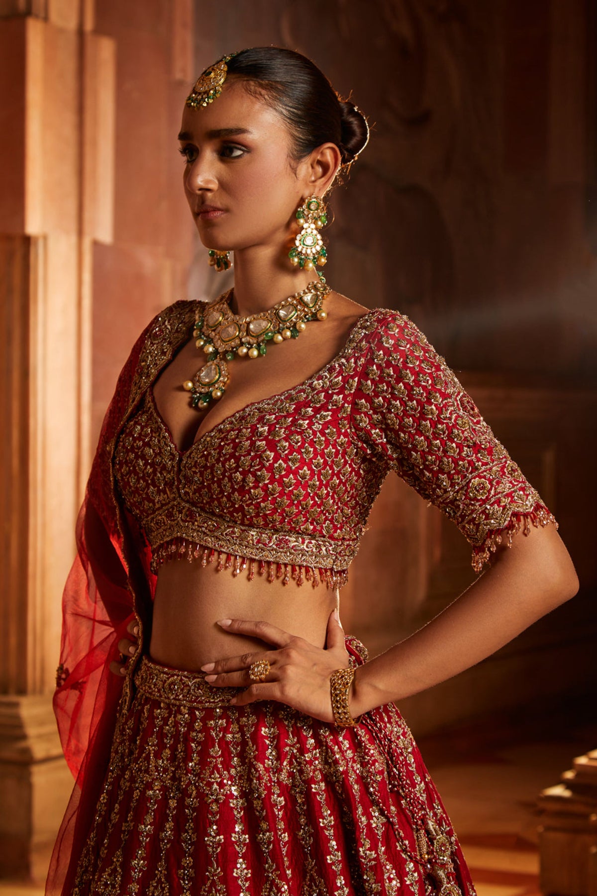 Red Bridal Lehenga Choli Set