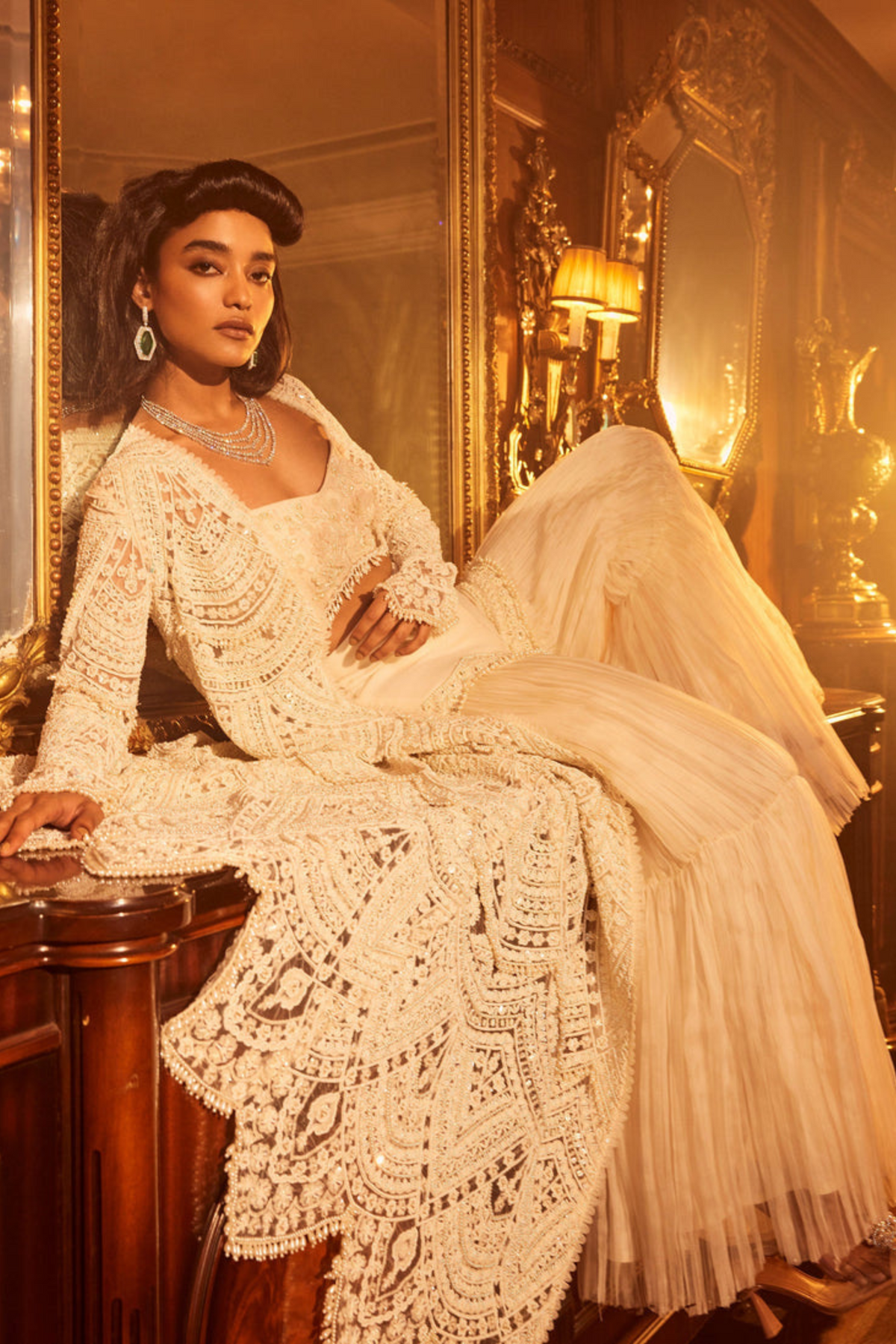 Sheeren Ivory Sharara Set