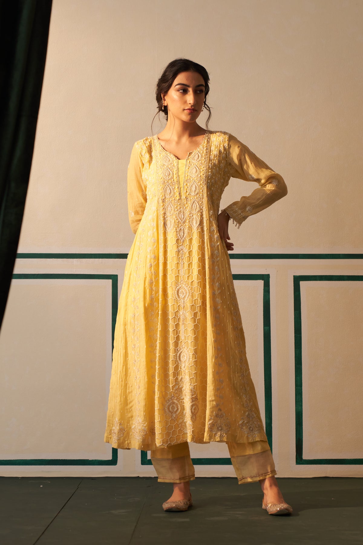 Yellow Anarkali Set