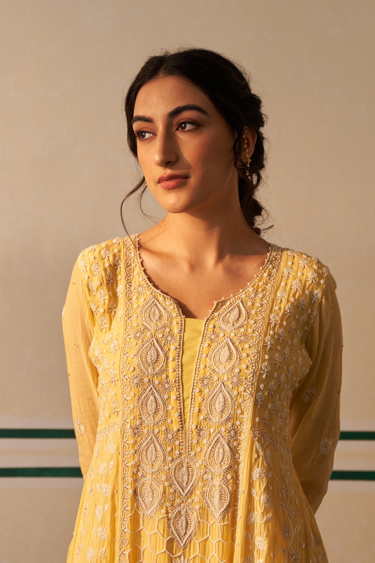 Yellow Anarkali Set