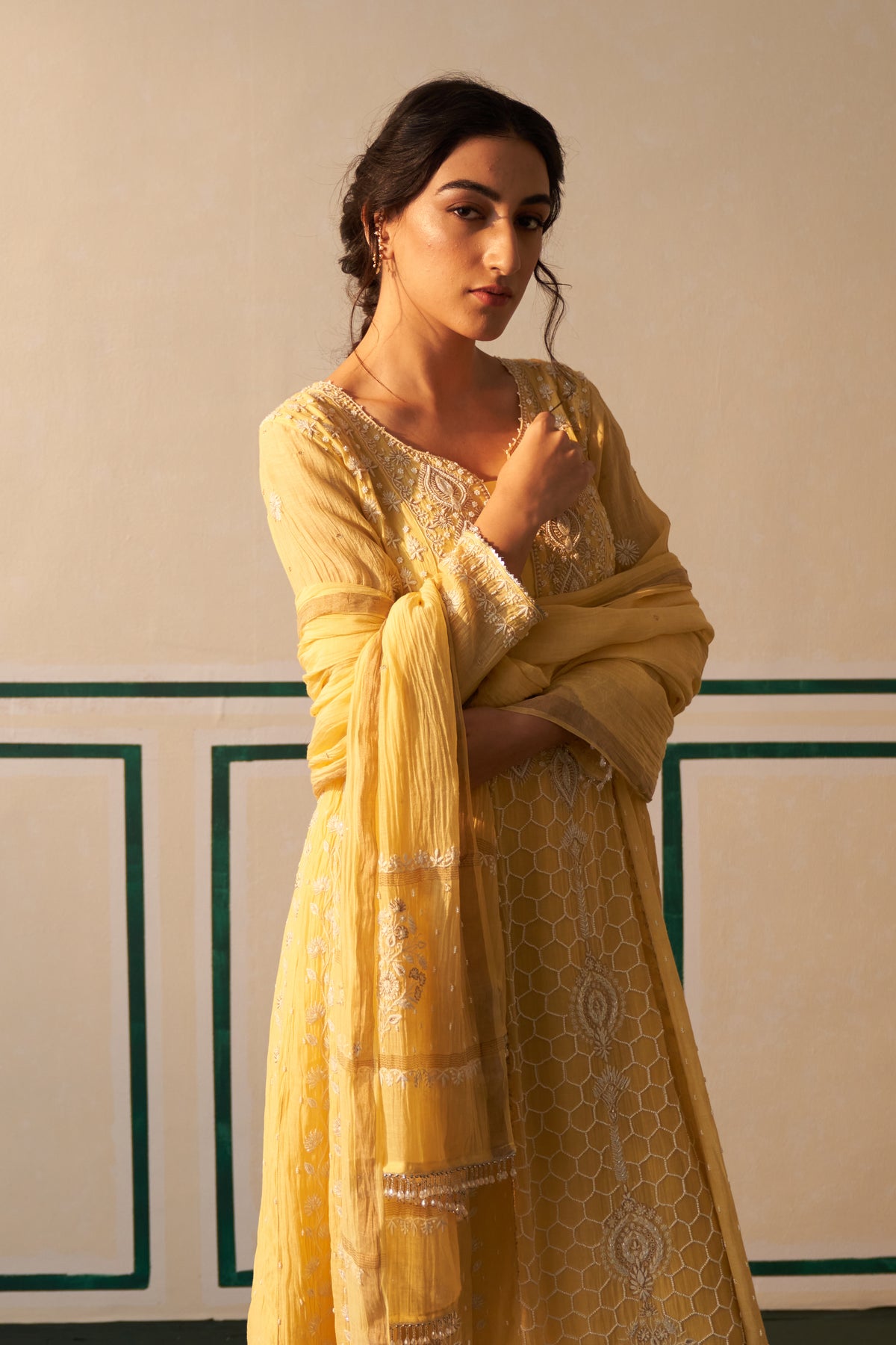 Yellow Anarkali Set