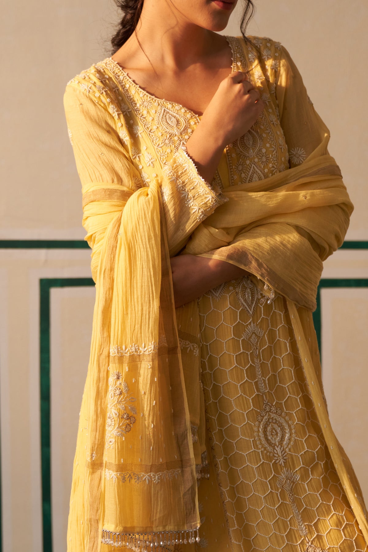 Yellow Anarkali Set