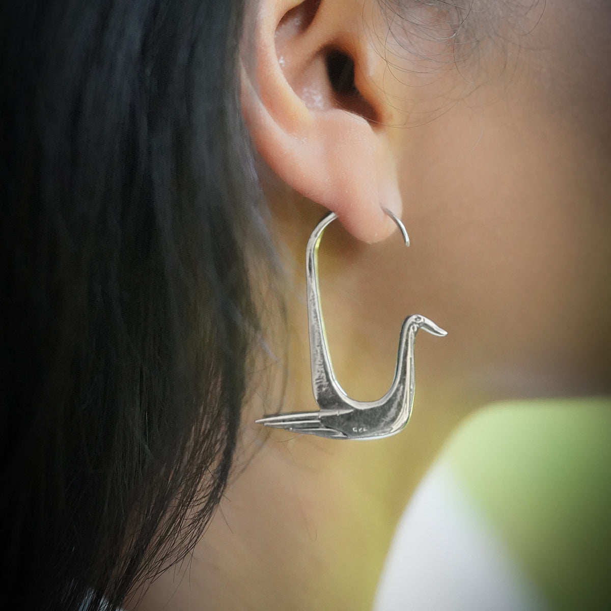 Silver Swan Hoops