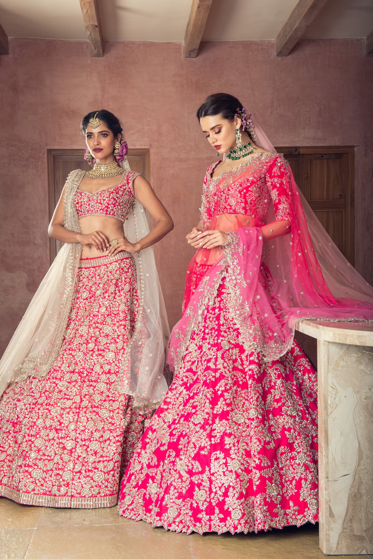 Rawsilk zardosi embroidery lehenga set