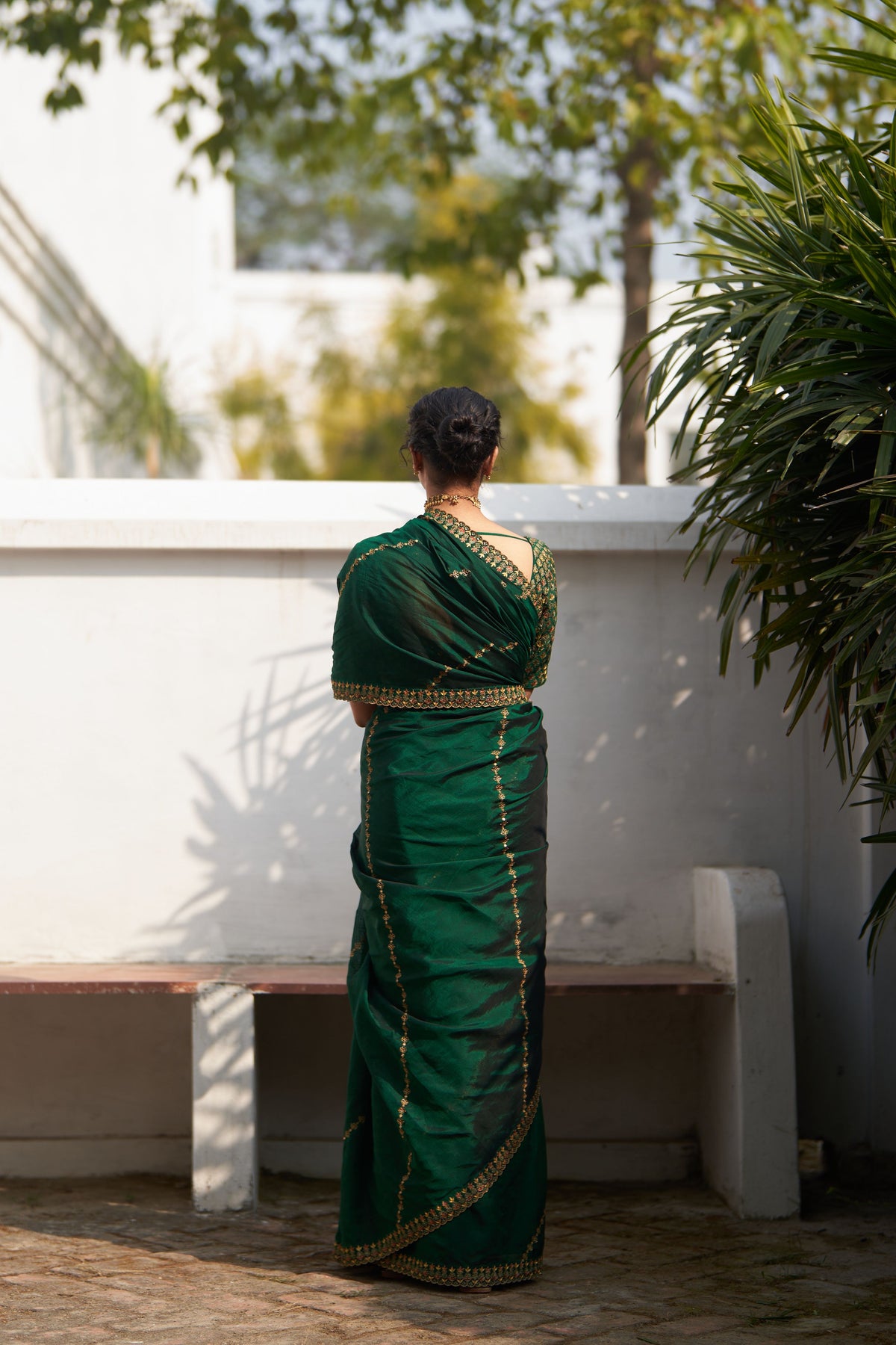Rani Panna Saree &amp; Blouse