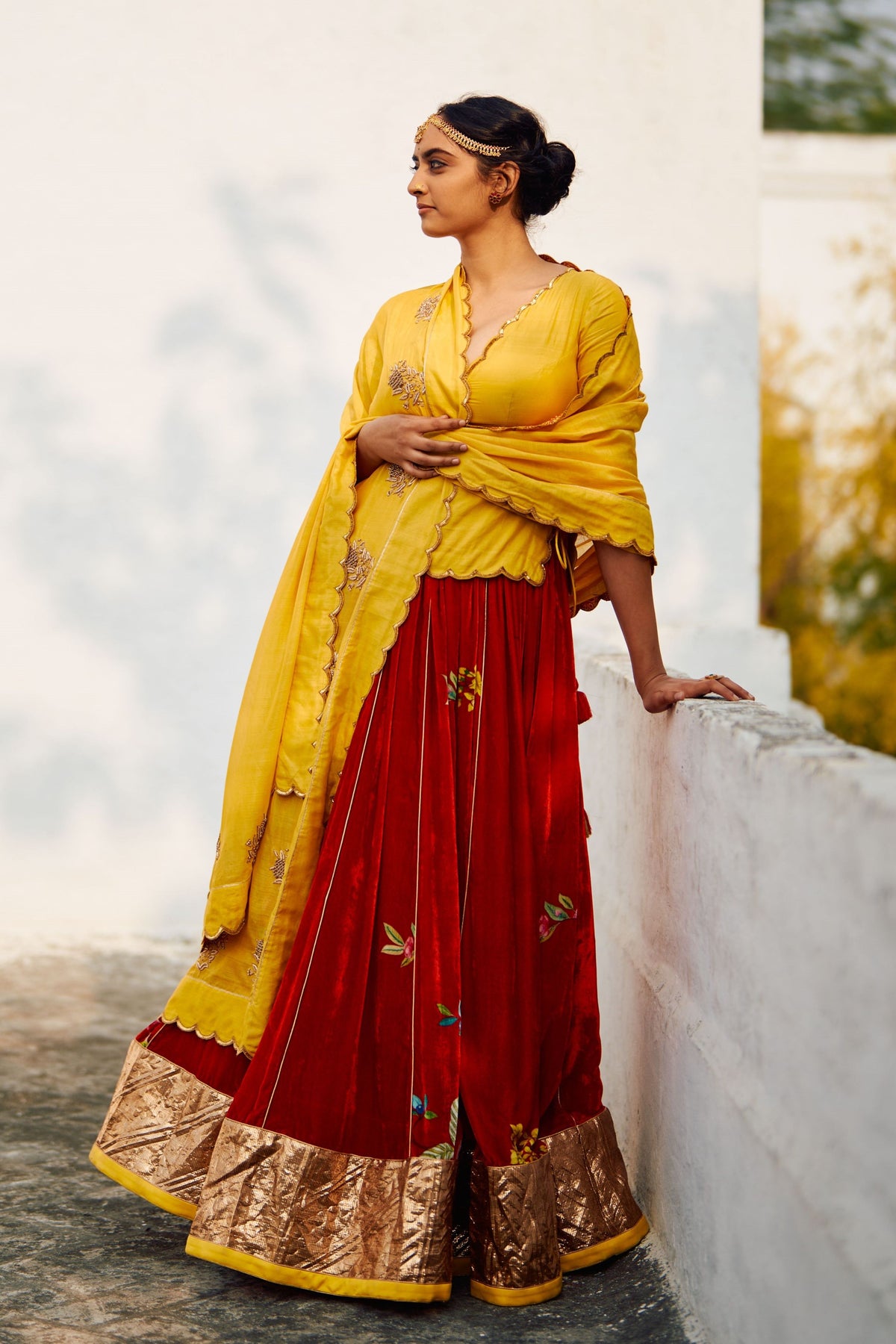 Rani Champa Makhmal Lehenga Set