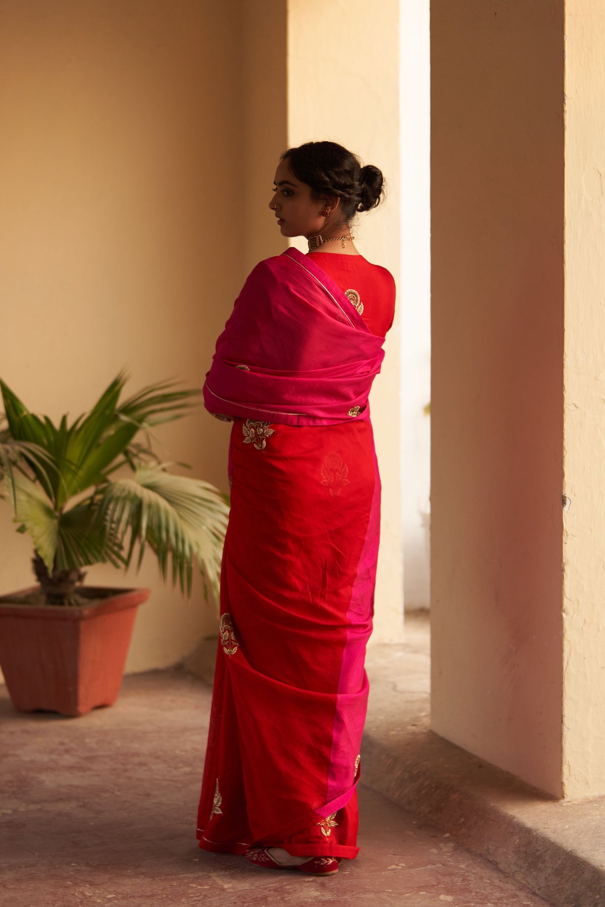 Gulabi Rani Zardosi Saree Set