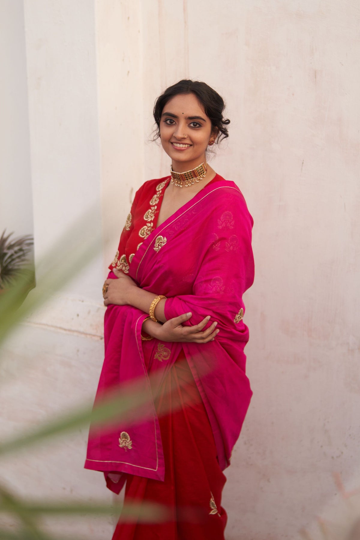 Gulabi Rani Zardosi Saree Set