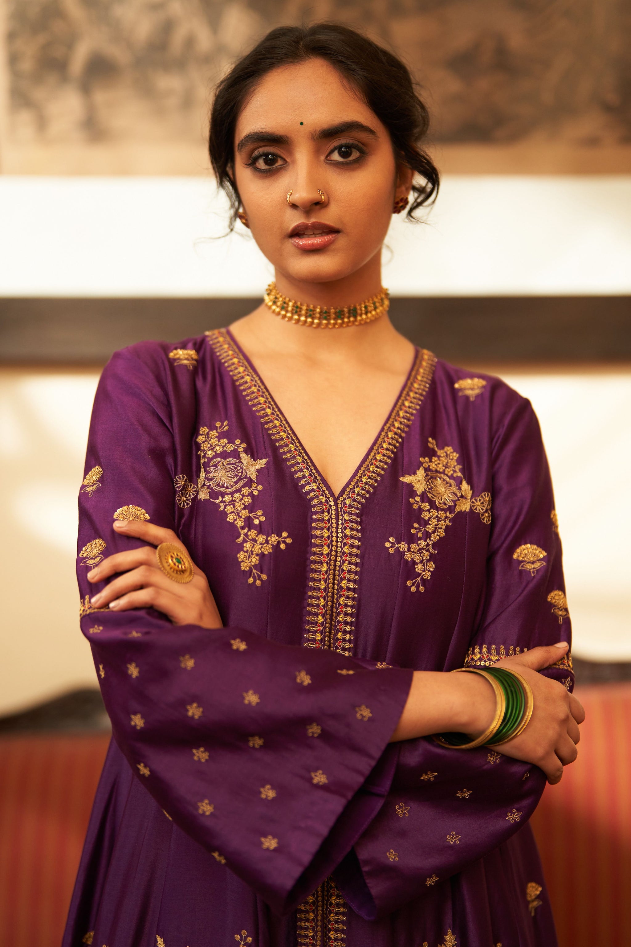 Label Earthen - Rani Jamuni Kali Kurta Set - Elahe