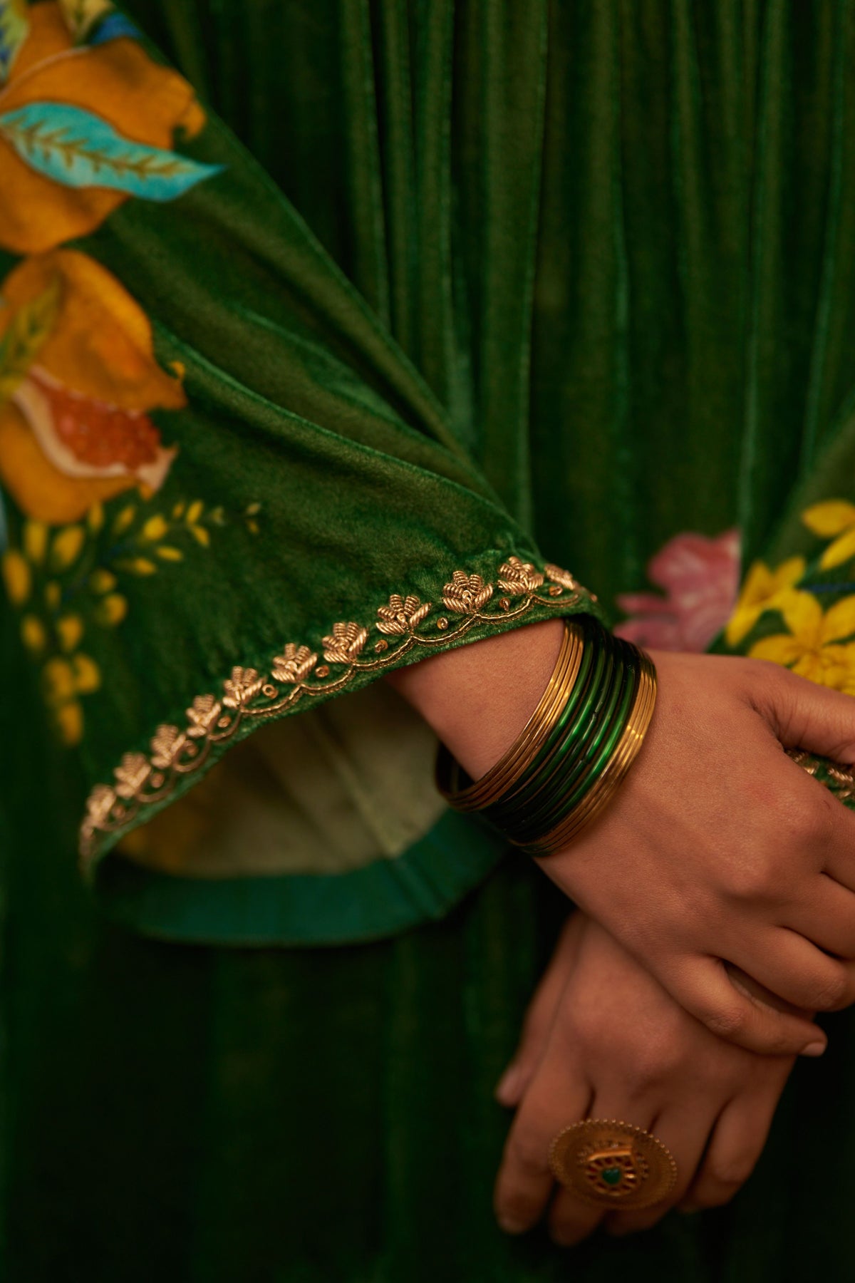 Makhmal Rani Bahar Kurta Set