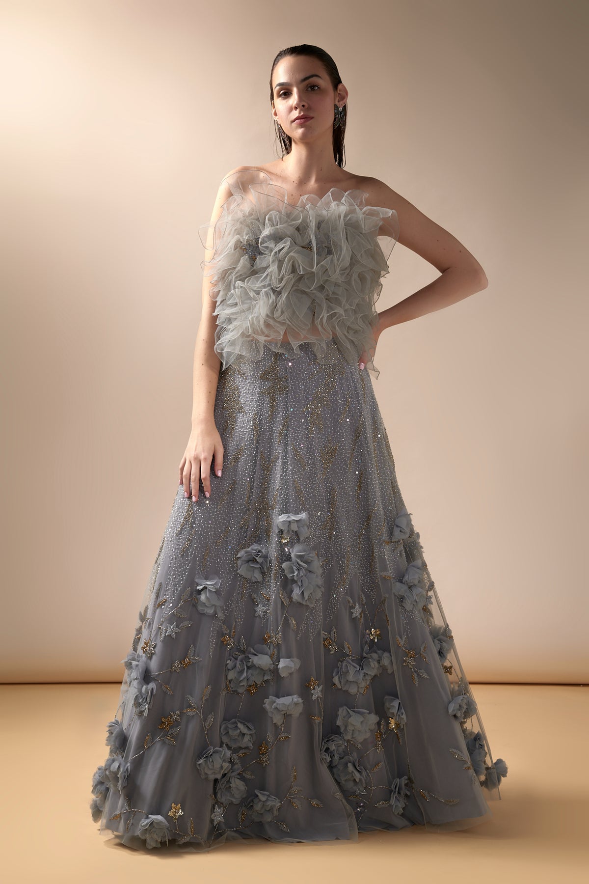Grey Natasha Lehenga Set