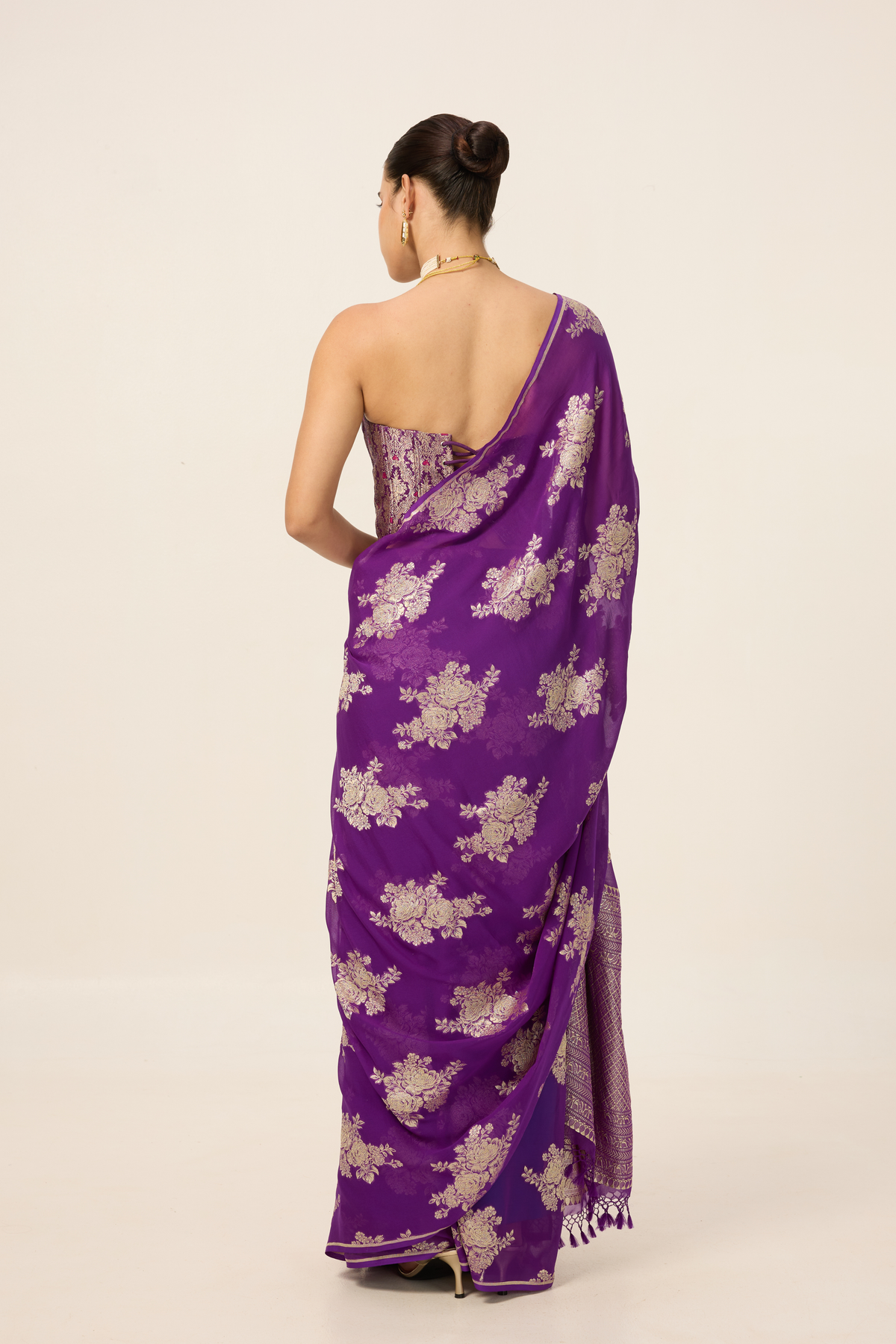 Purple Chiffon Saree