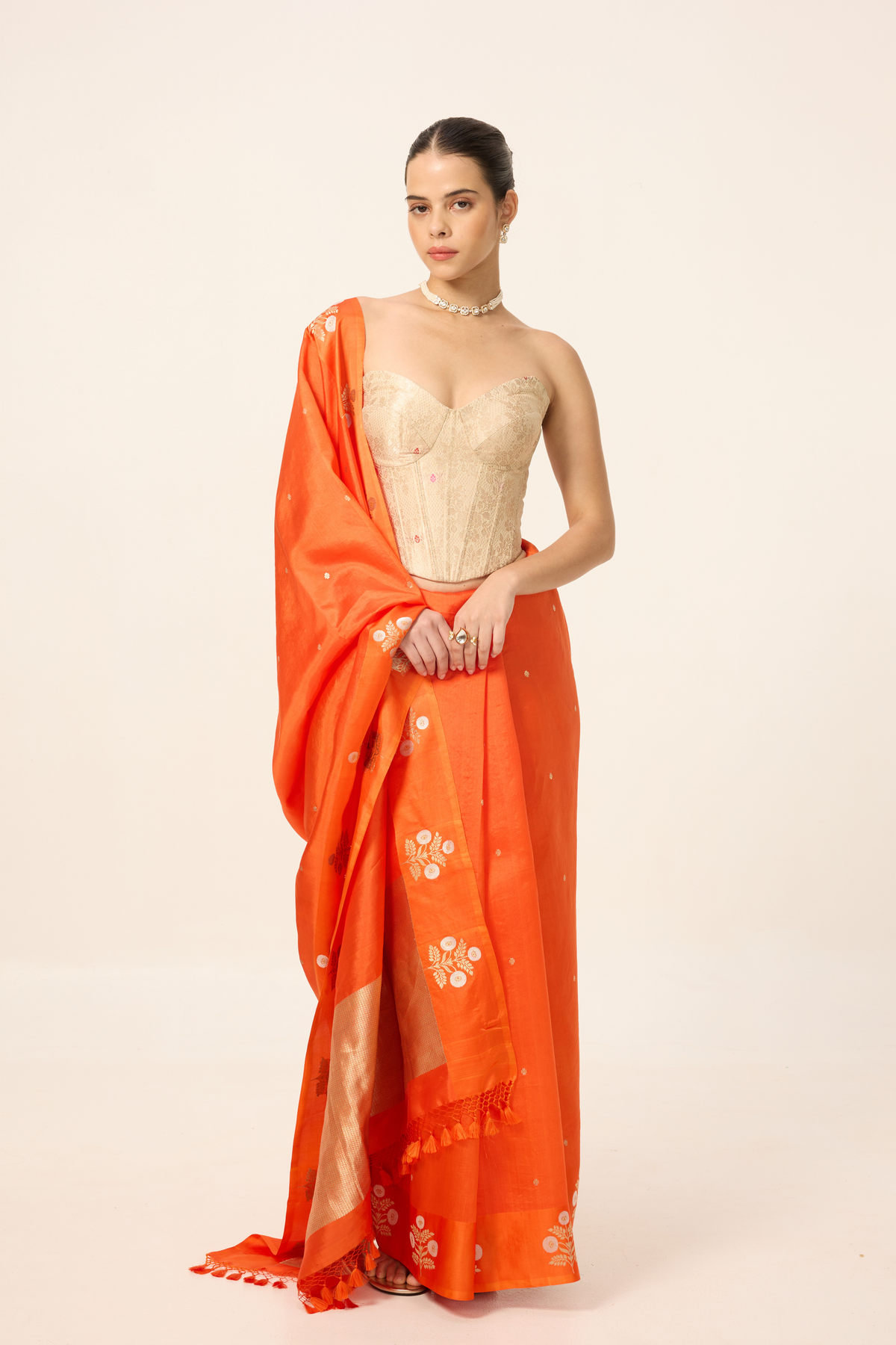 Orange Silk Saree