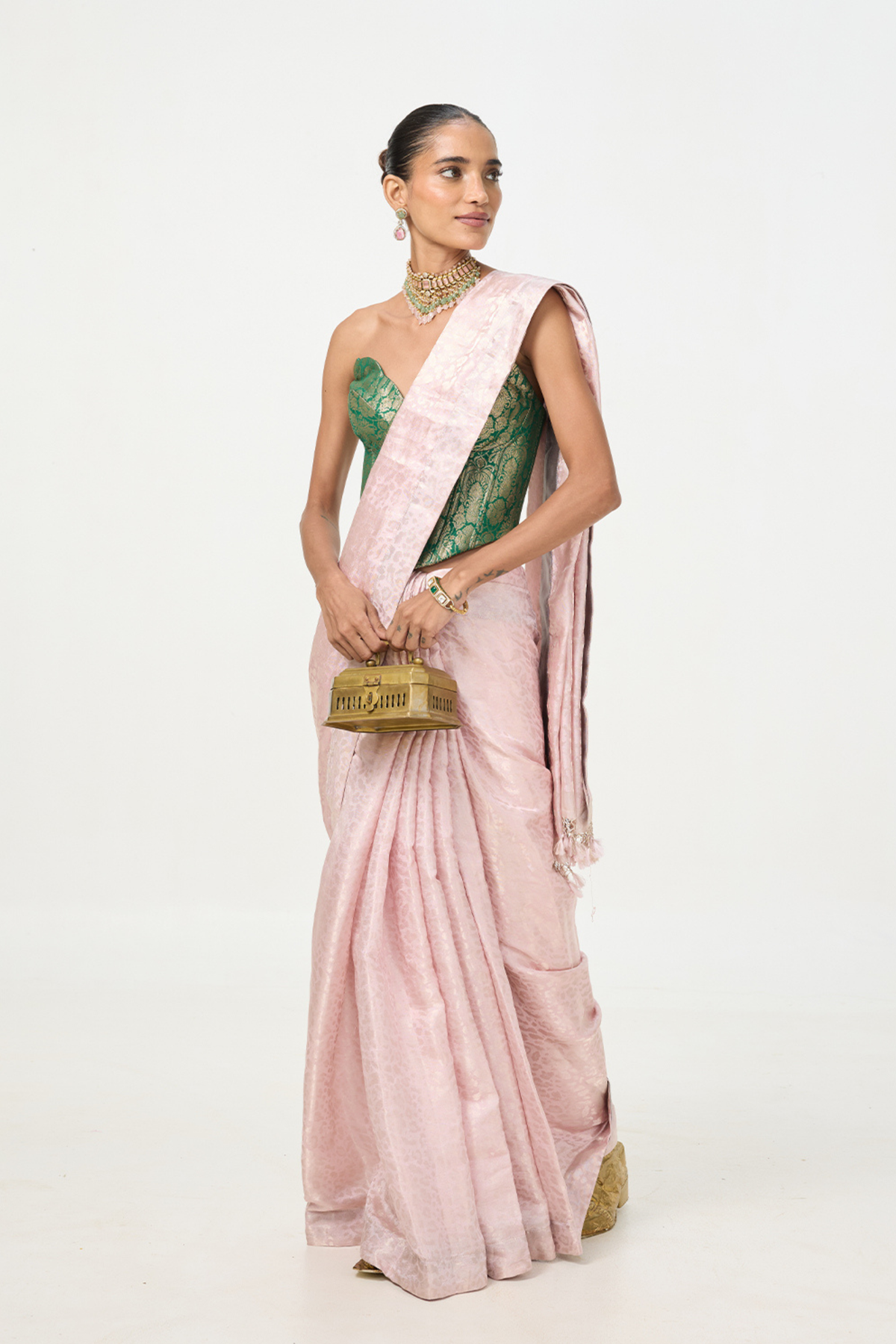 Pink Tissue Saree