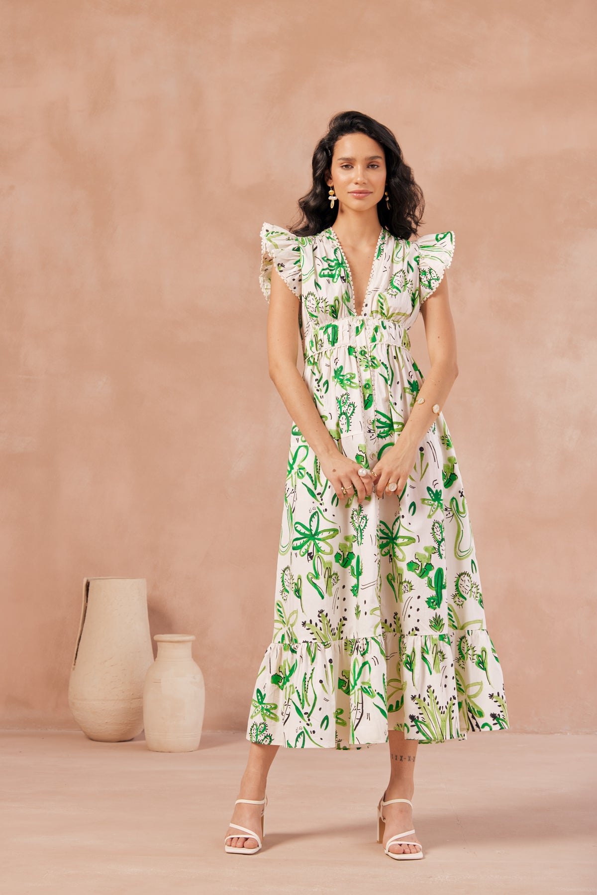 Cactus Ecru Estella Maxi Dress