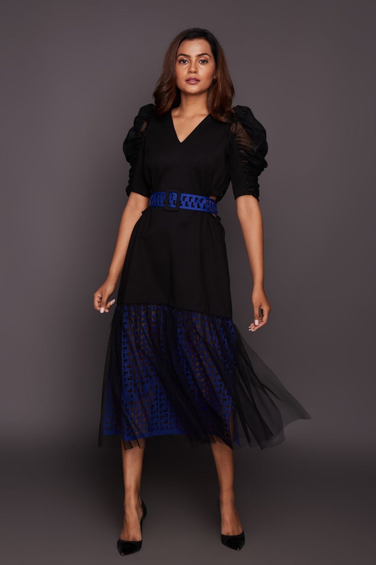 Black neon dress