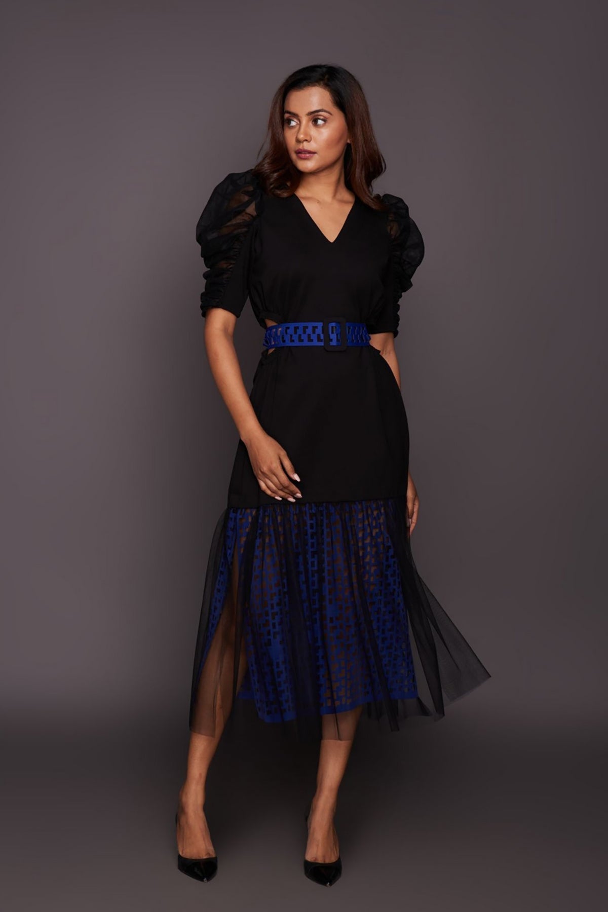 Black neon dress