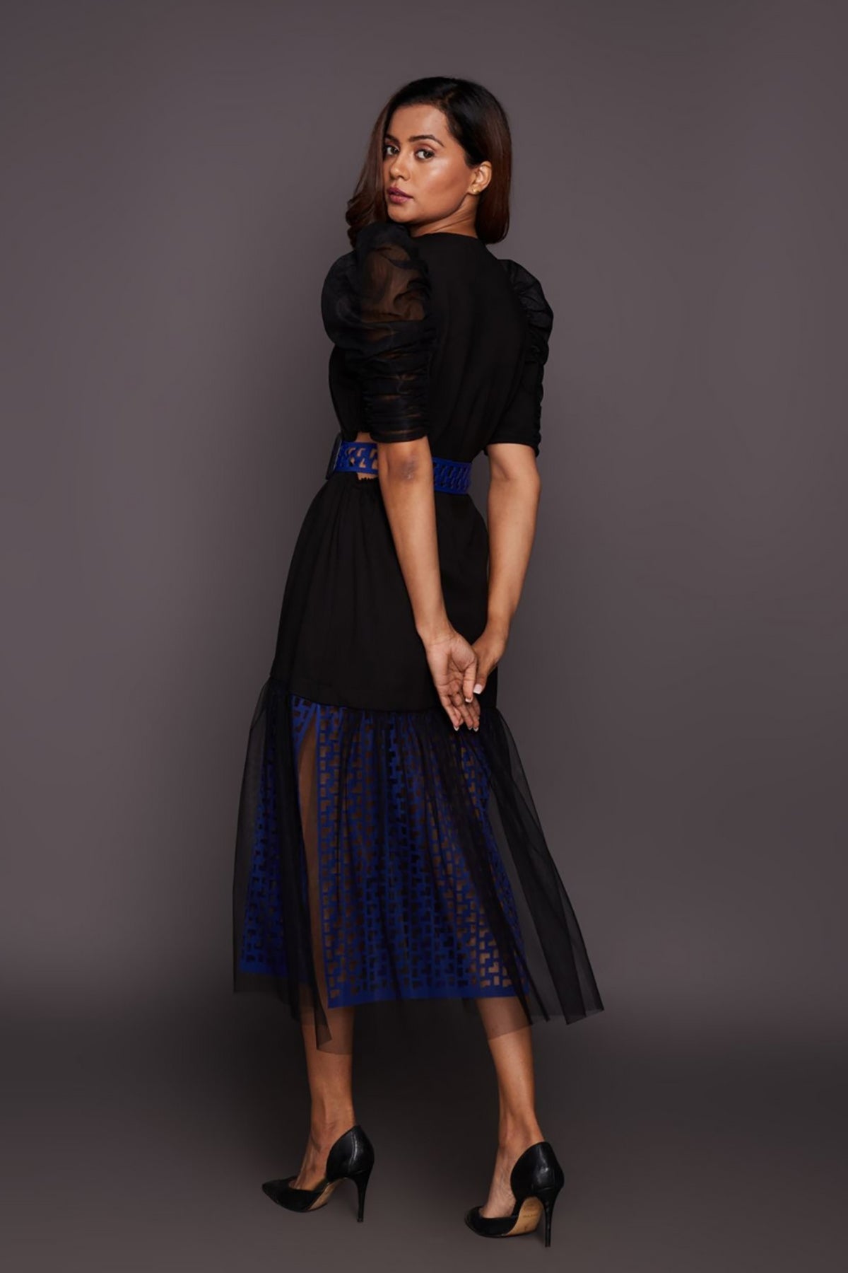 Black neon dress