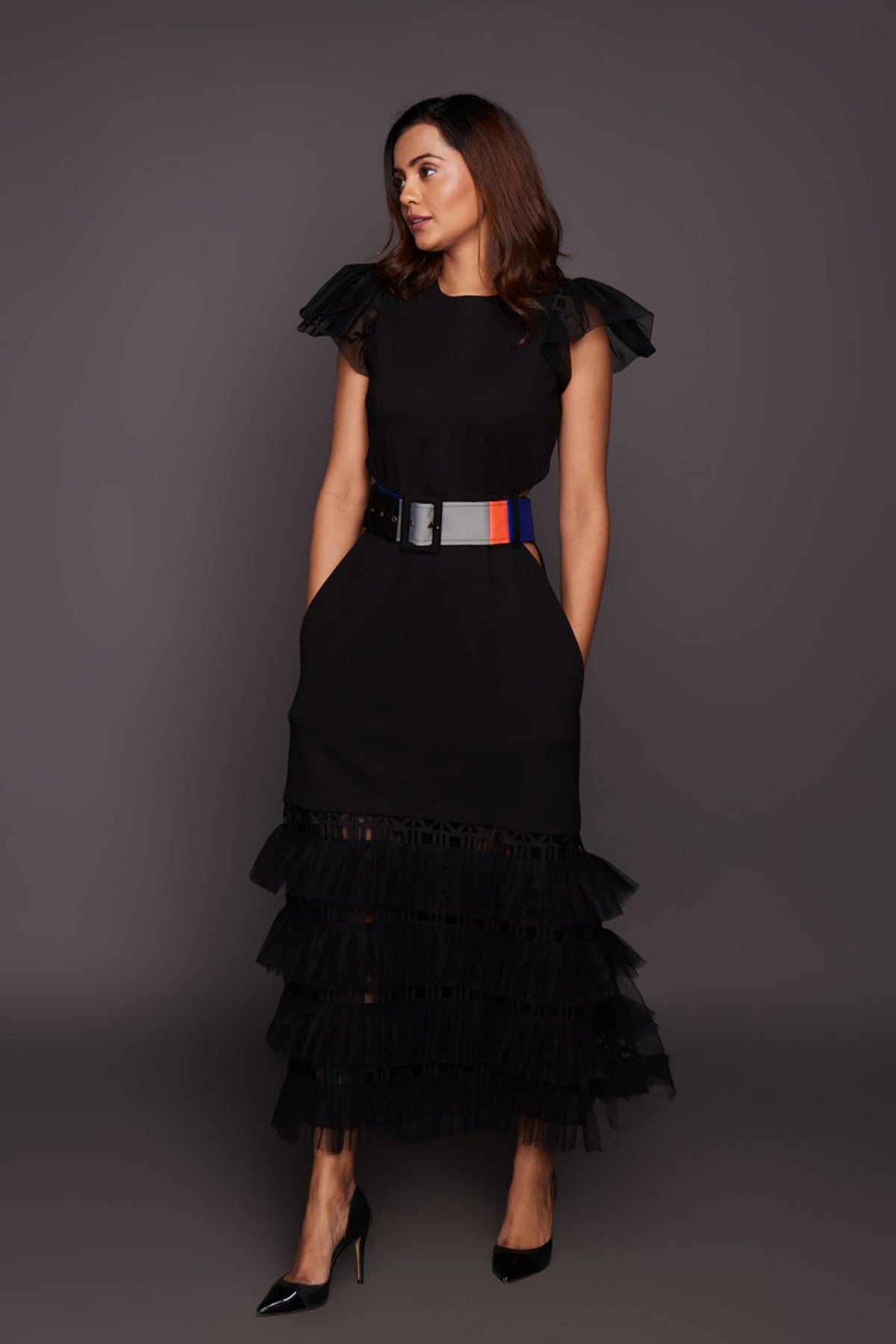 Black backless dress