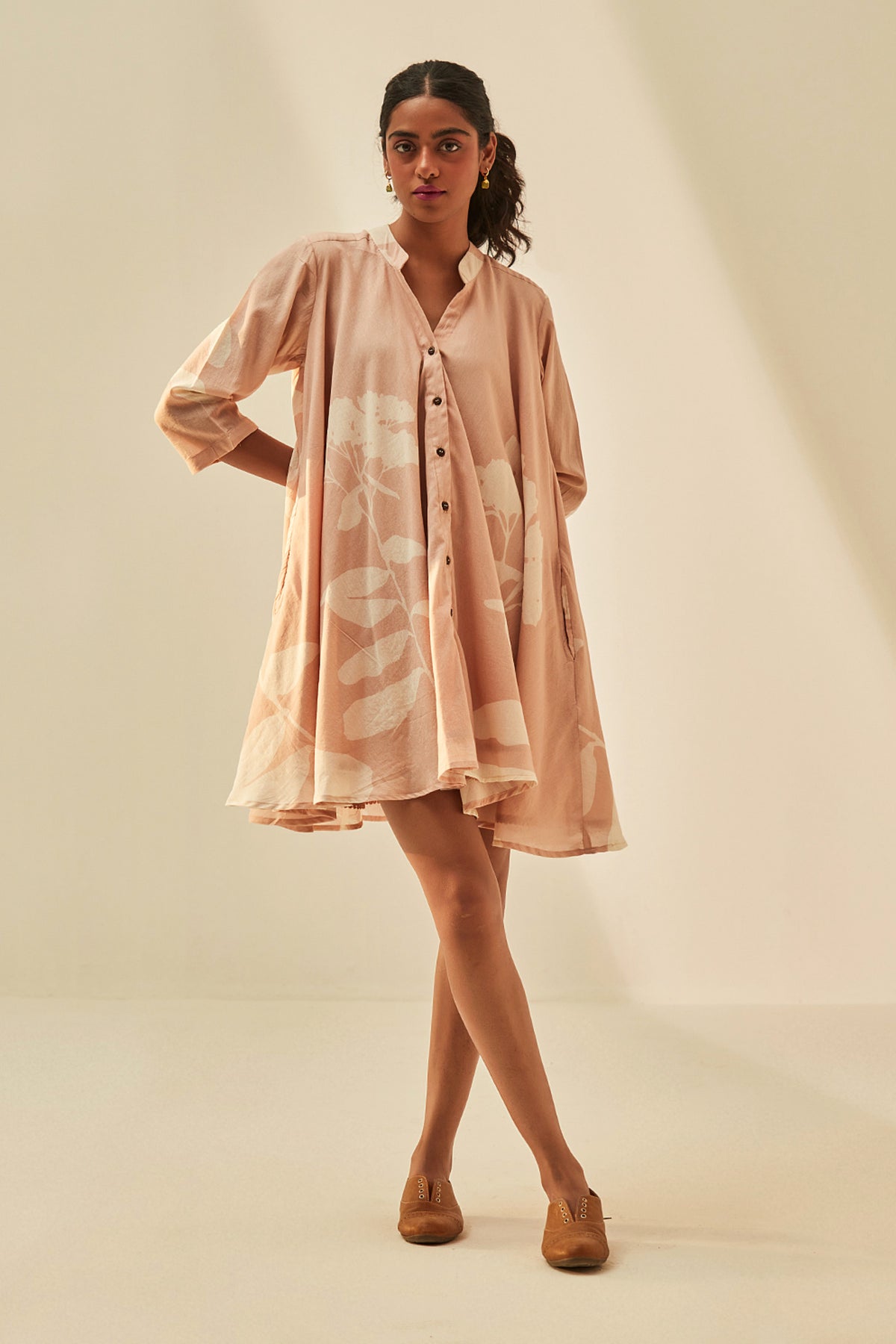 Dusky Pink Shirt Dress