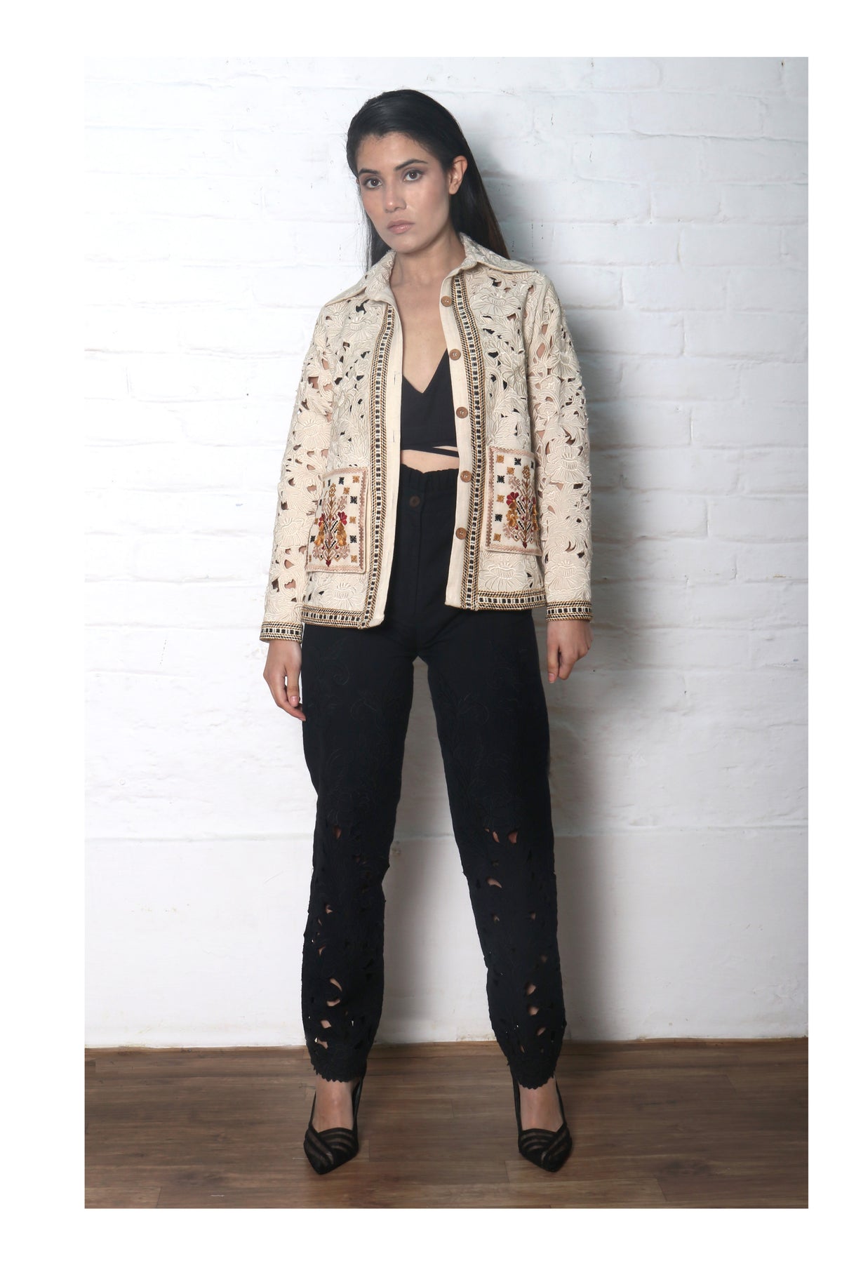 Ivory cutwork jacket