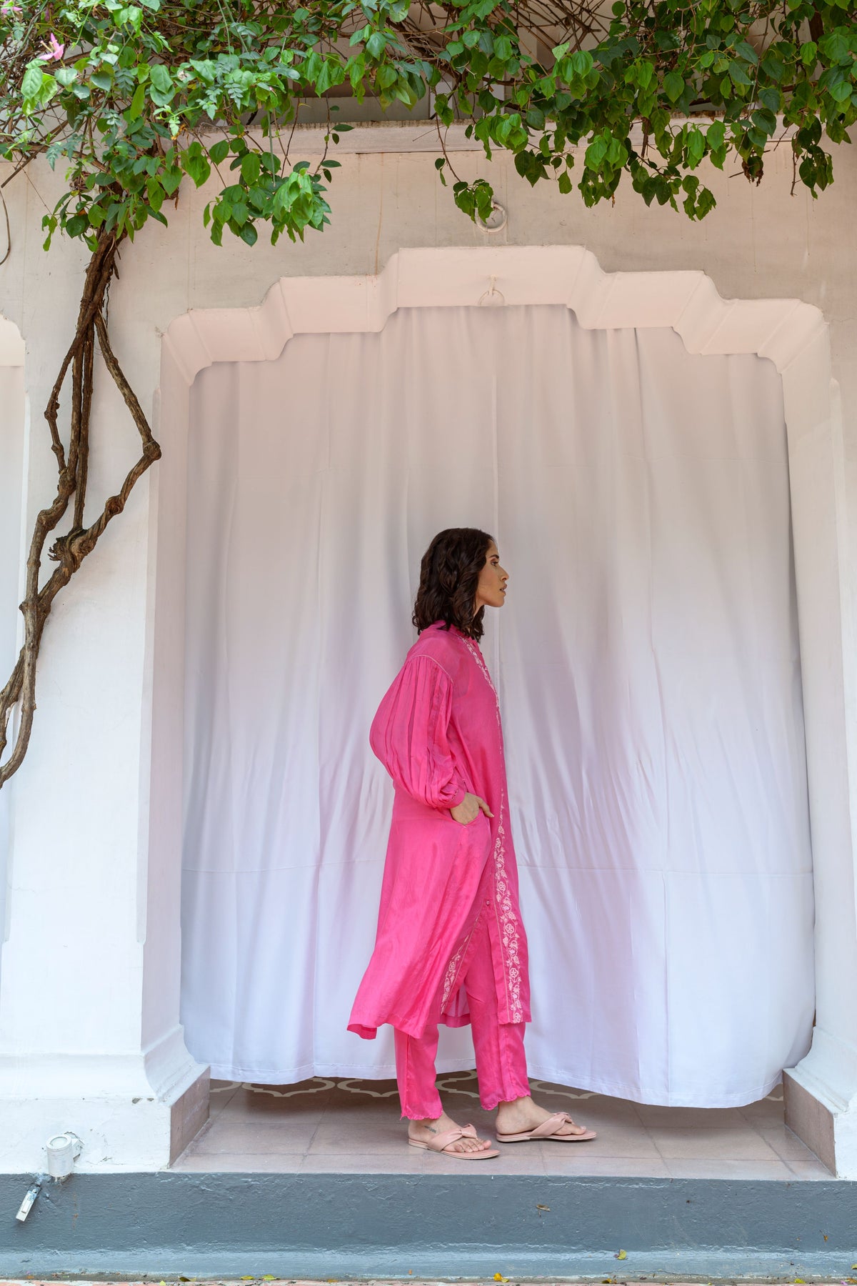 Button Down Embroiderd Tunic
