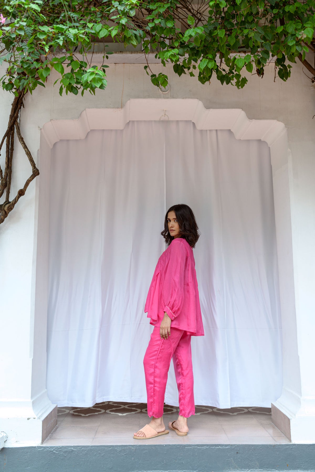 Pleated Hand Embroidered Top