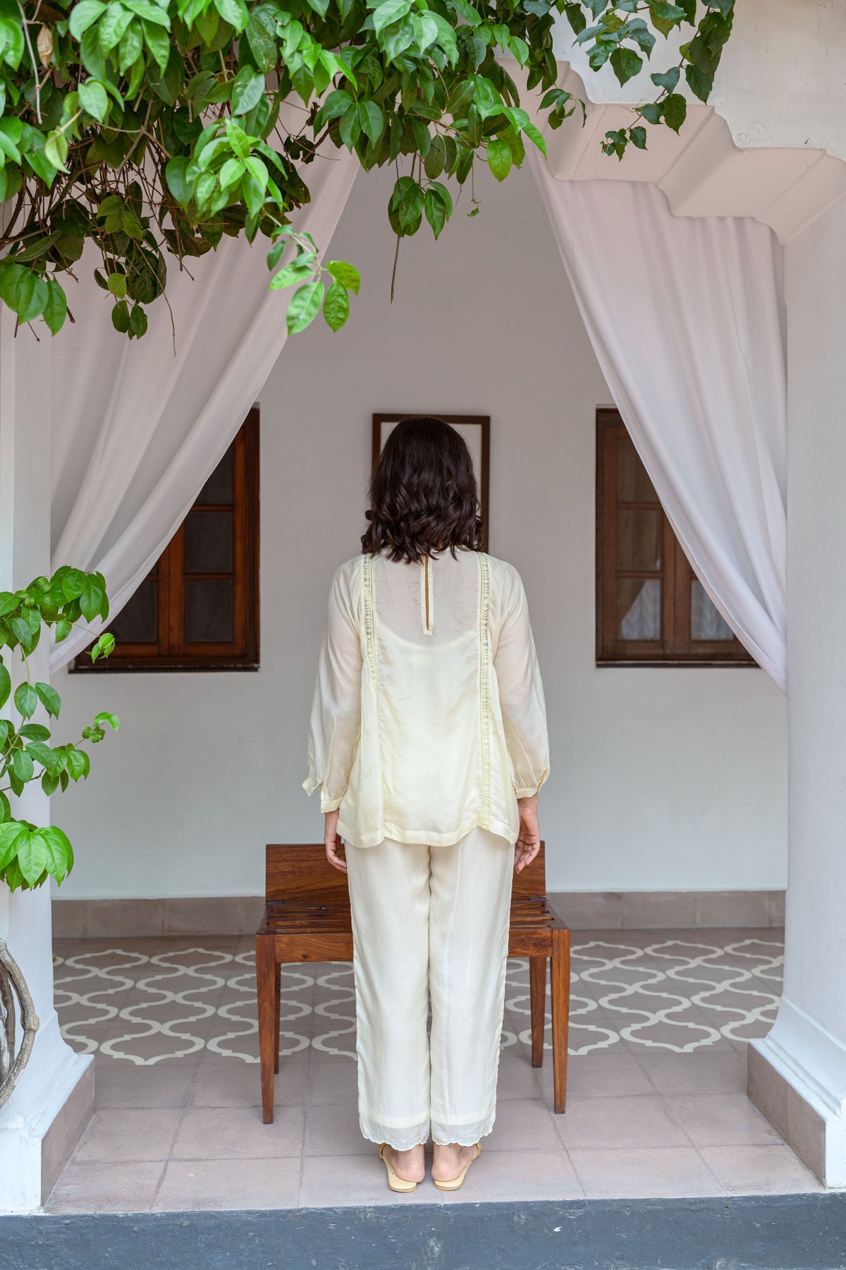 Top With Hand Embroidered Yoke