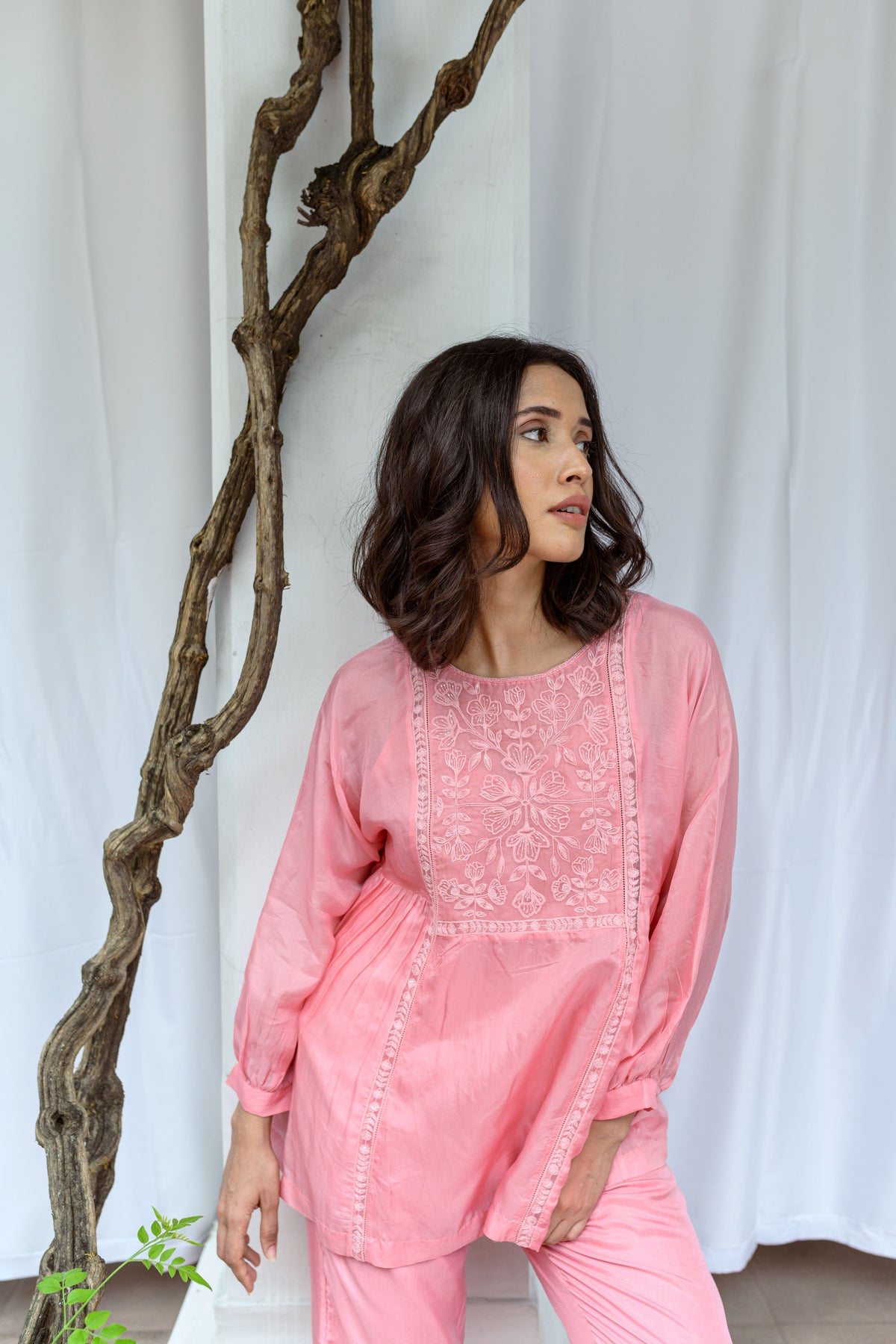 Top With Hand Embroidered Yoke