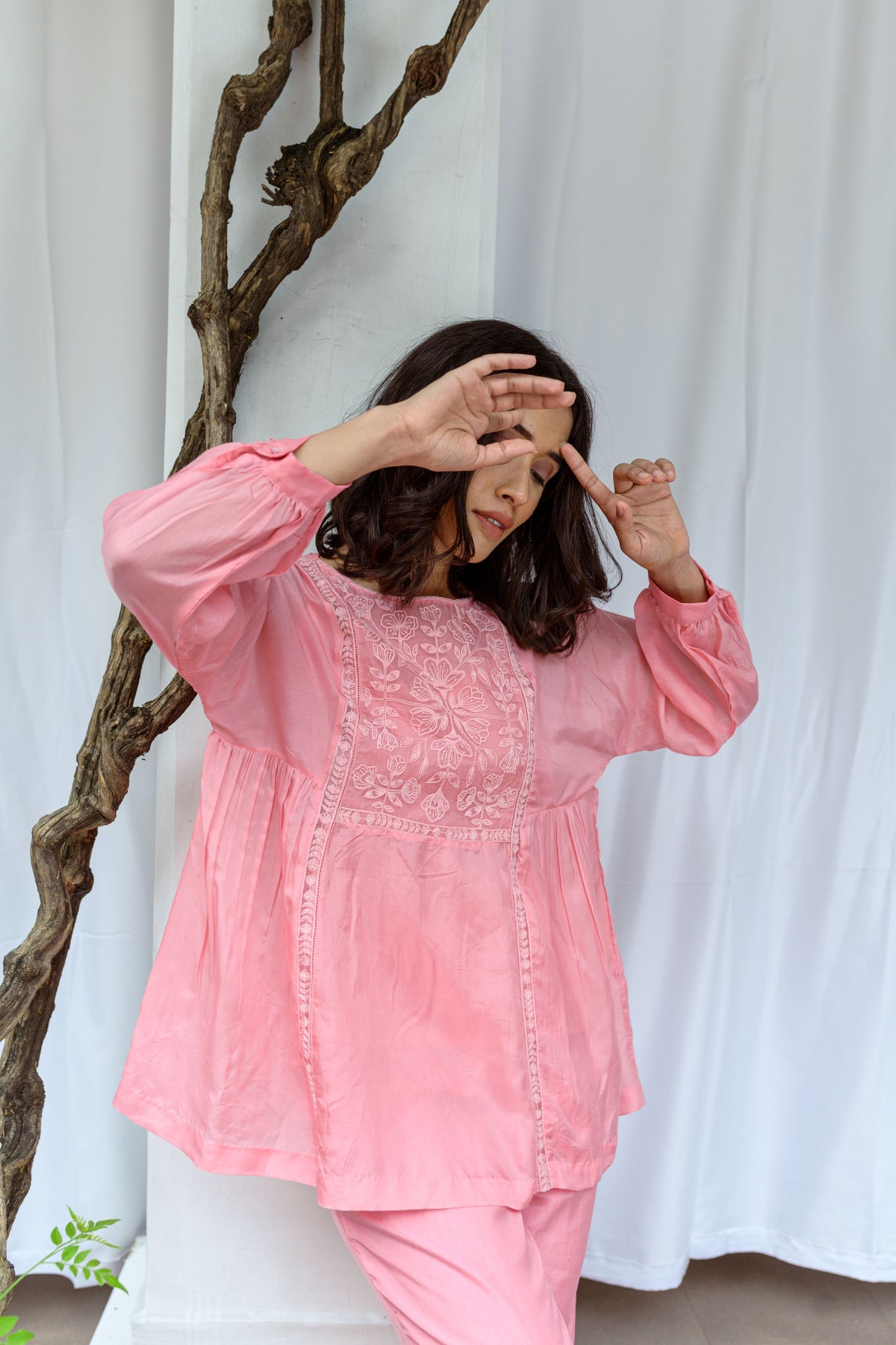 Top With Hand Embroidered Yoke