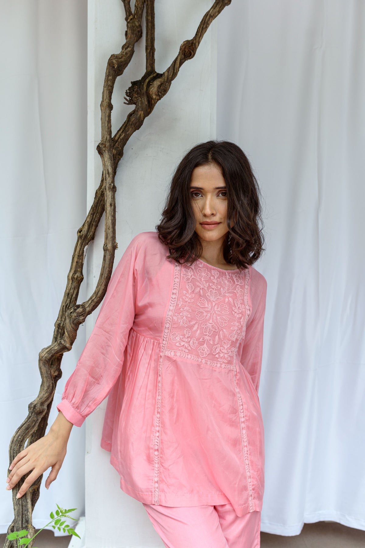 Top With Hand Embroidered Yoke