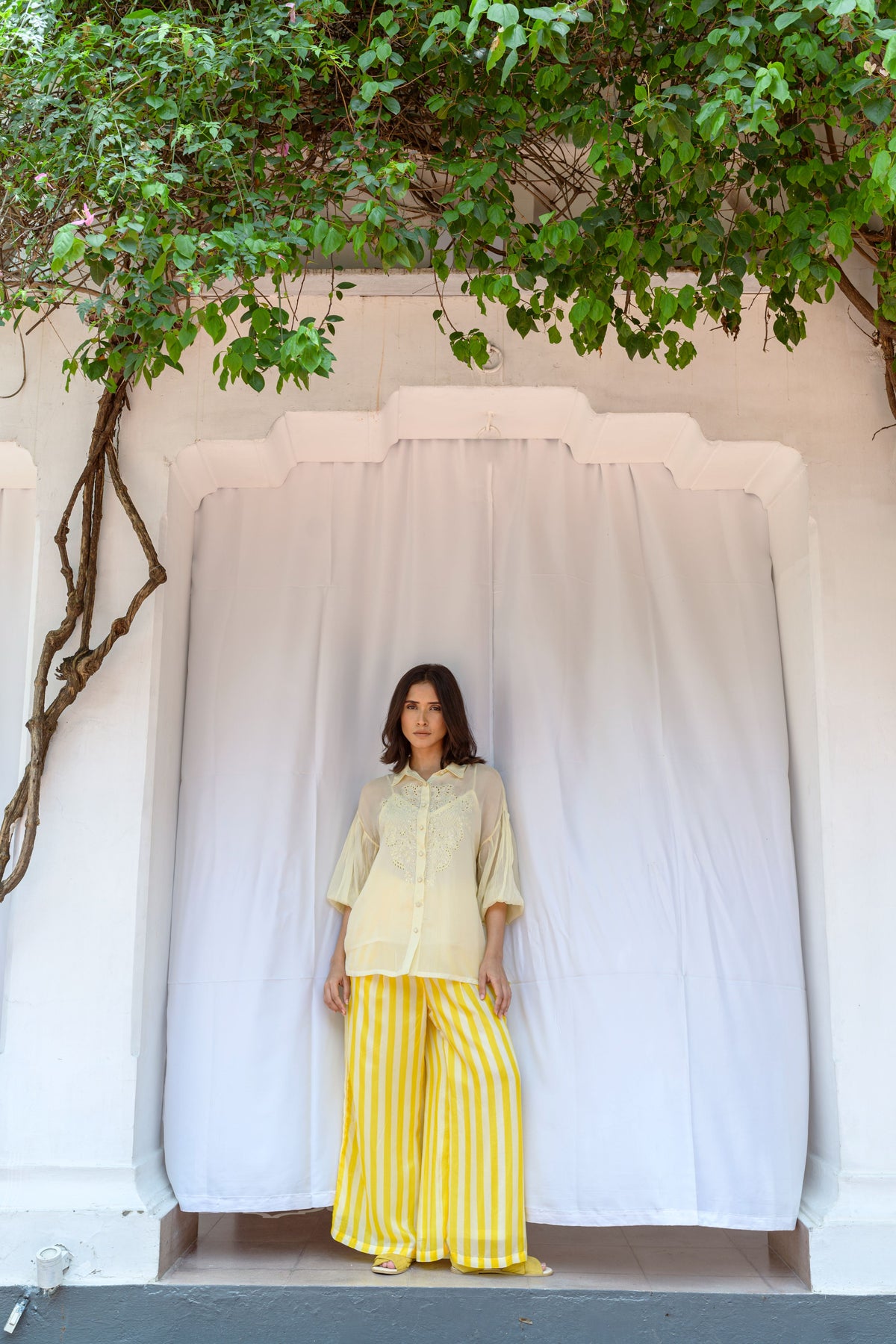 Drop Shoulder Embroidered Shirt