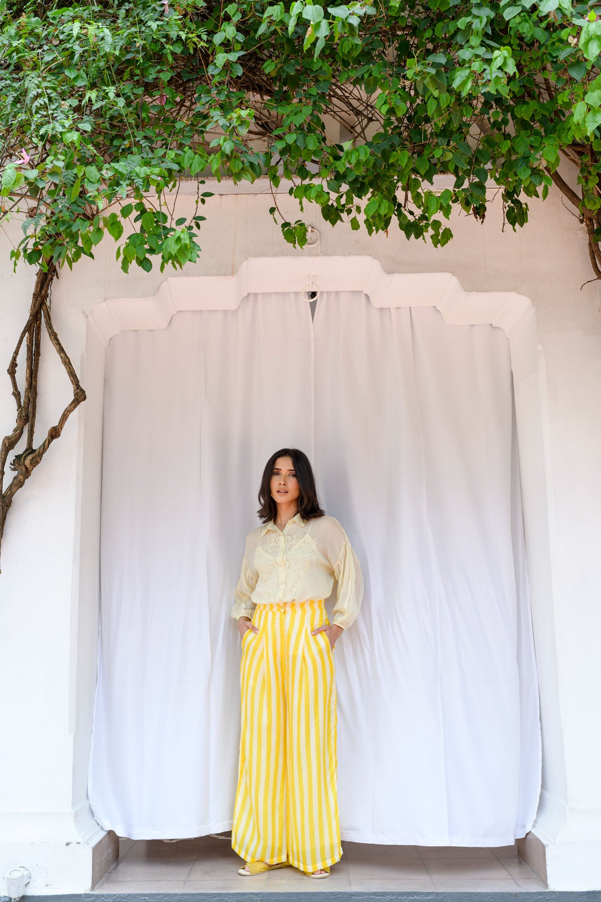 Drop Shoulder Embroidered Shirt