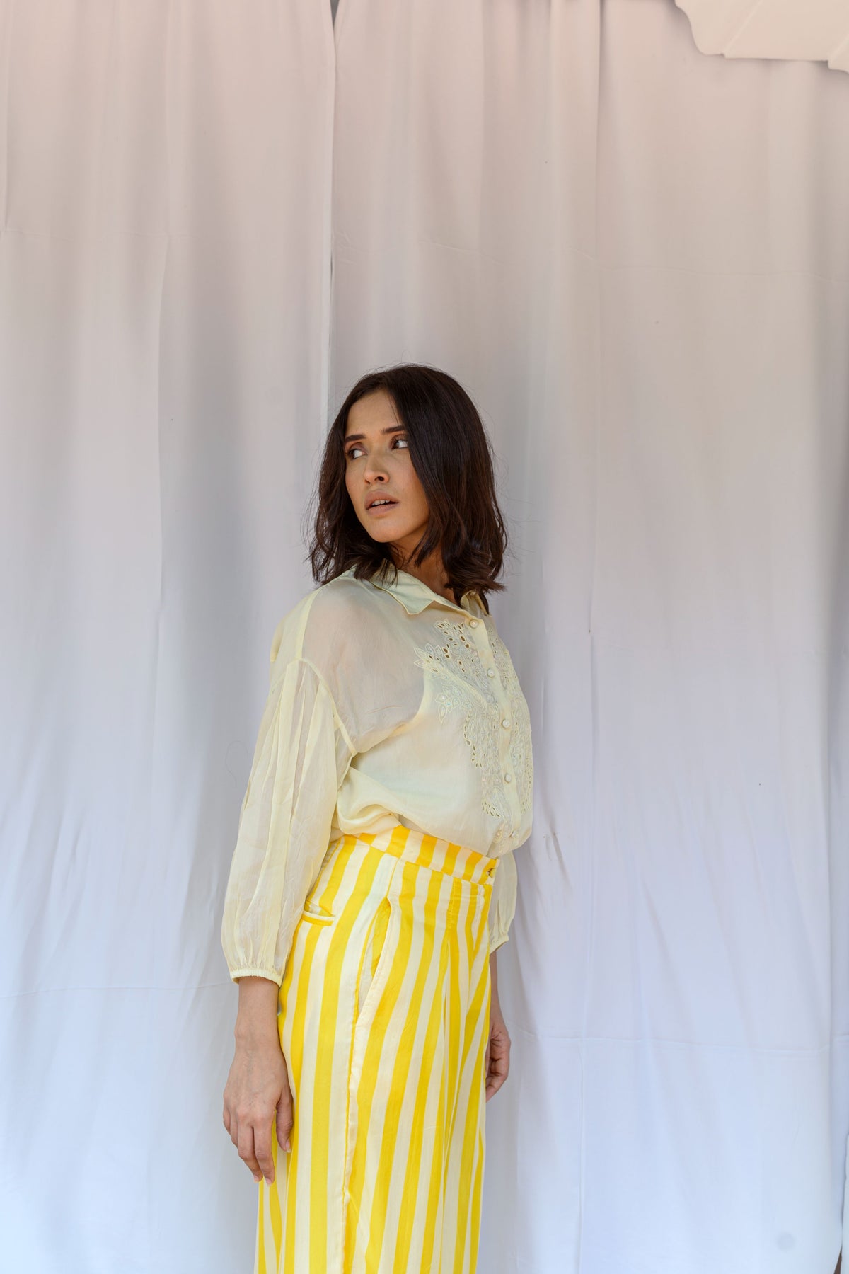 Drop Shoulder Embroidered Shirt