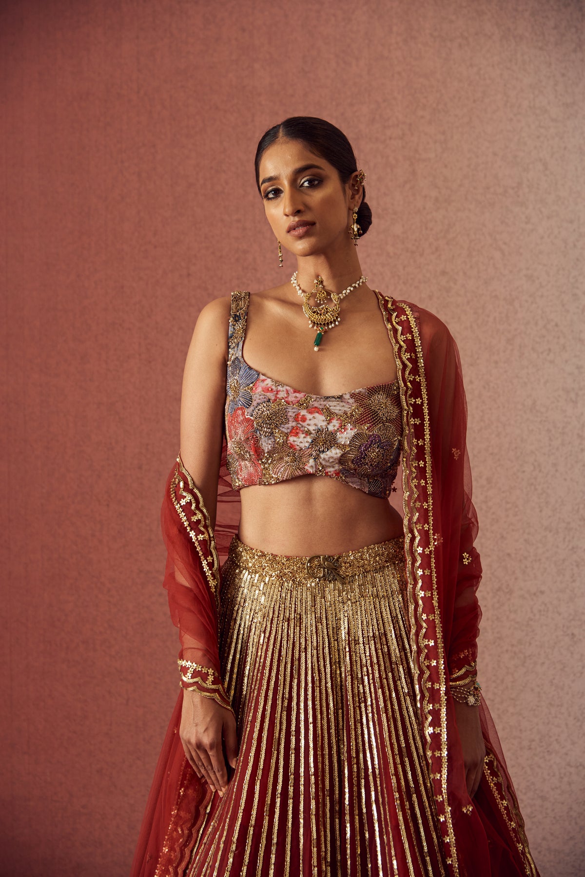 Vermillion Bloom Lehenga