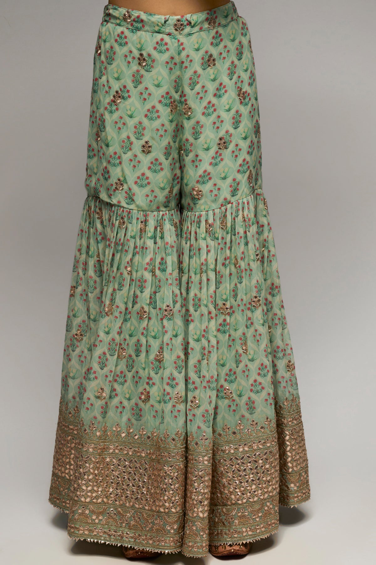 Nusrat Turquoise Sharara Set