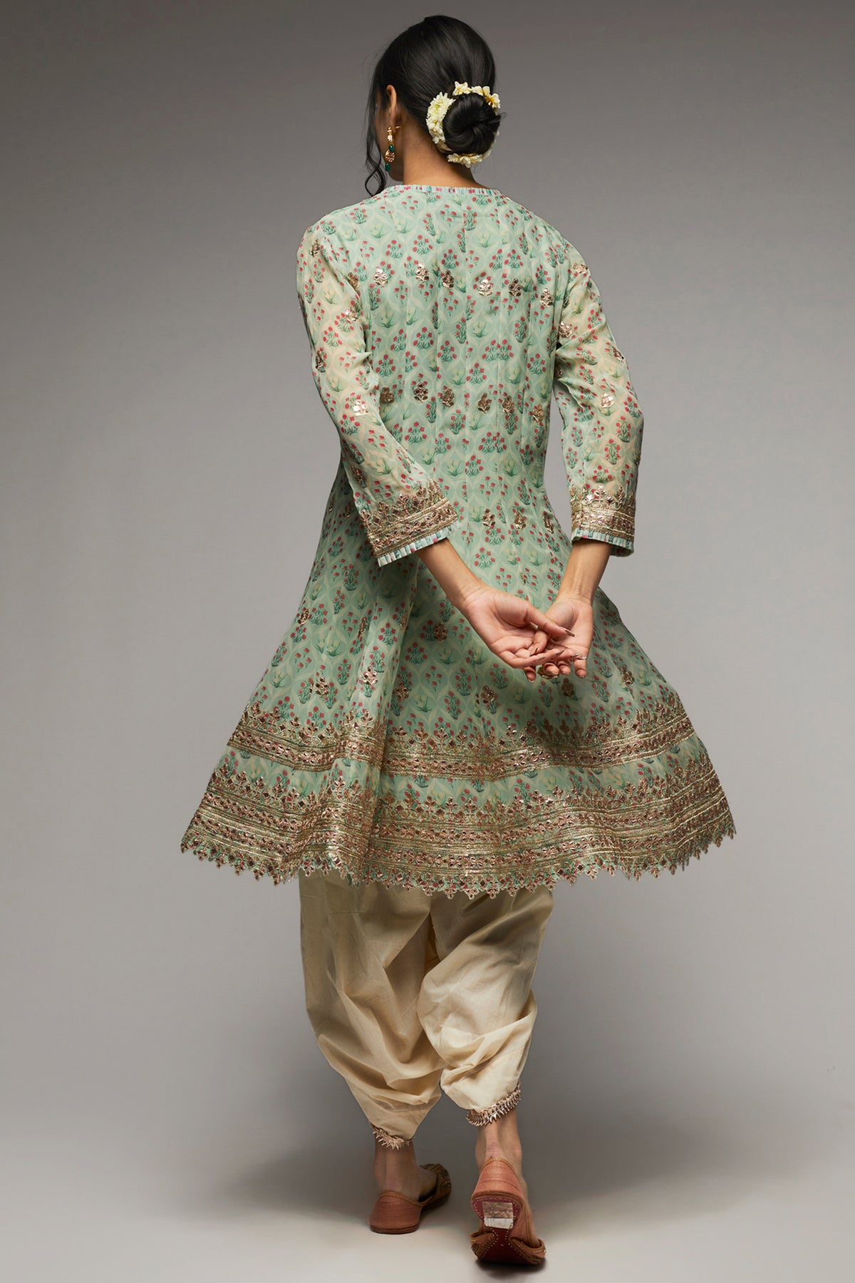 Nusrat Turquoise Dhoti Set
