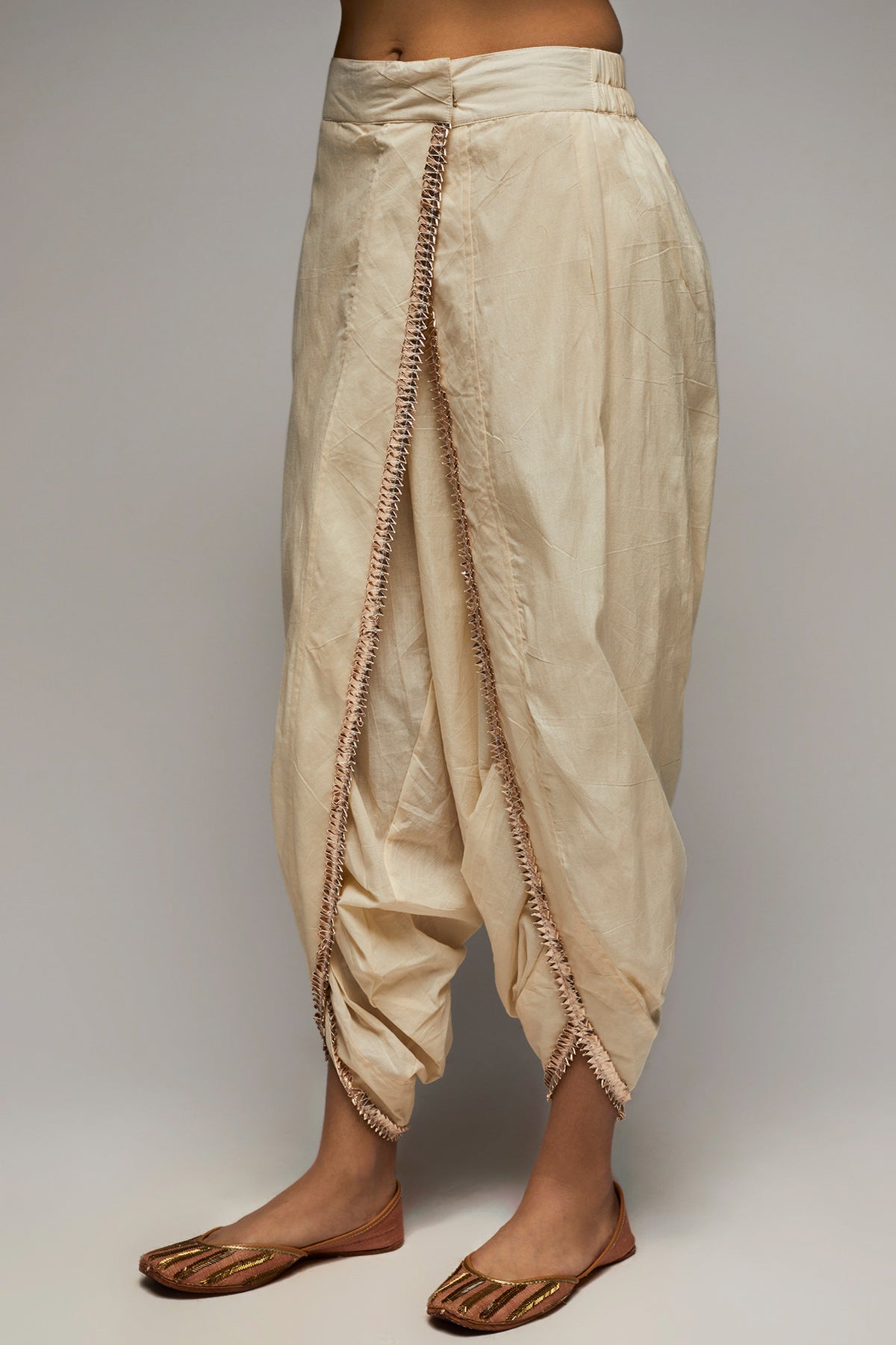Tilla Orange Dhoti Set