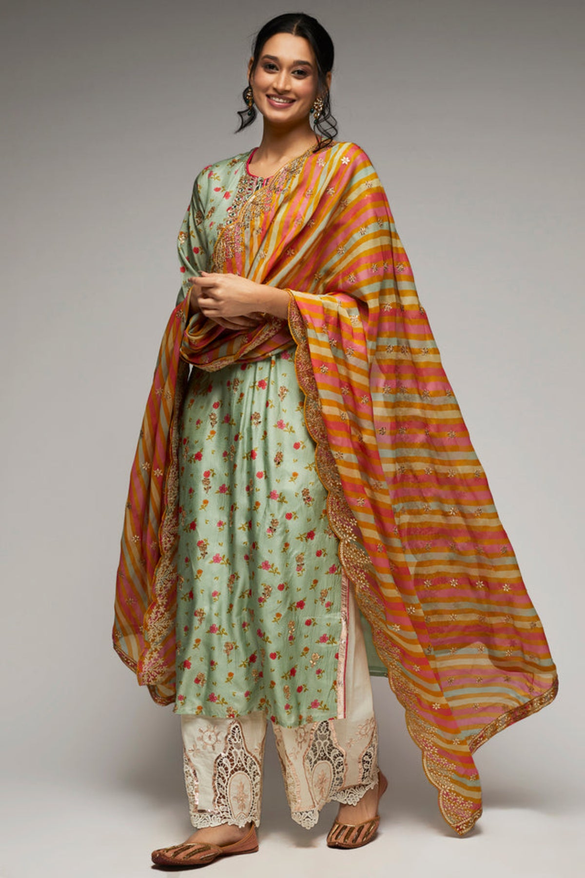 Rashida Blue Tunic Palazzo Set