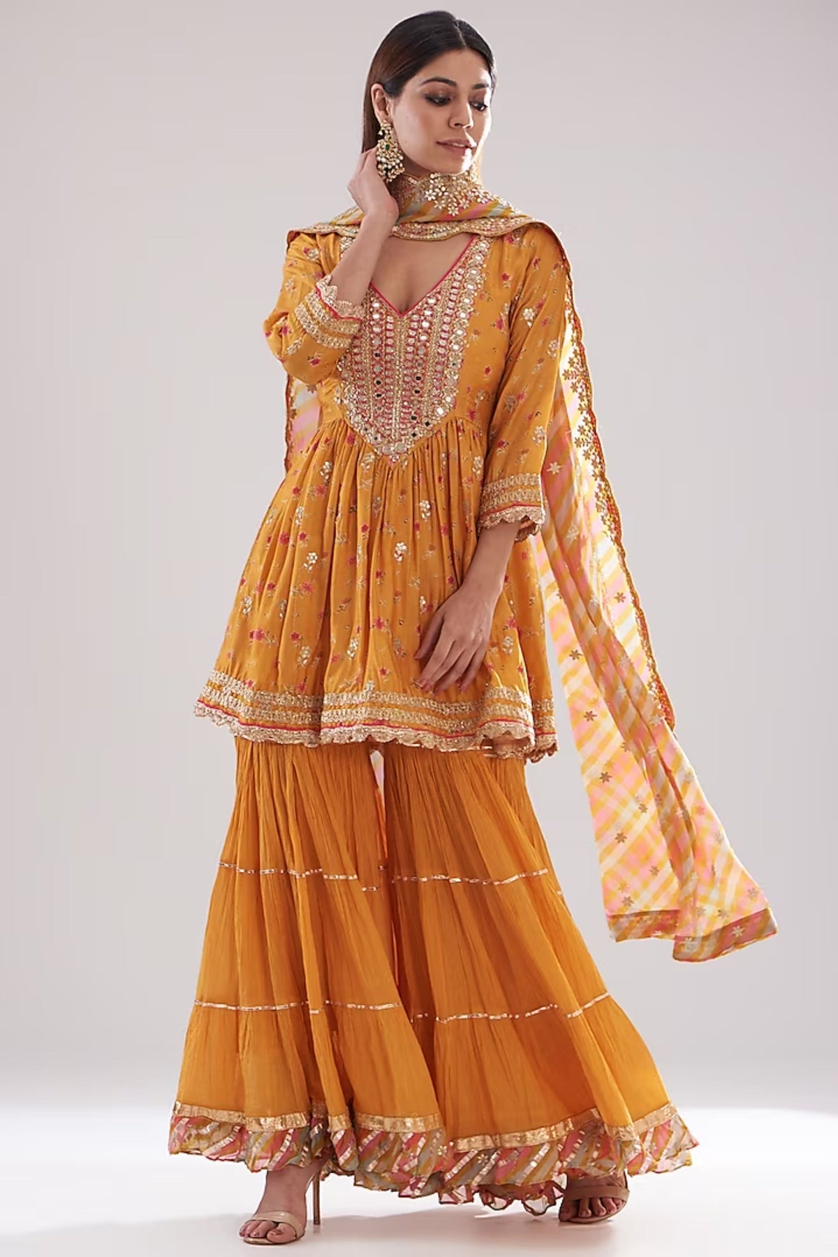 Rashida Peplum Sharara Set