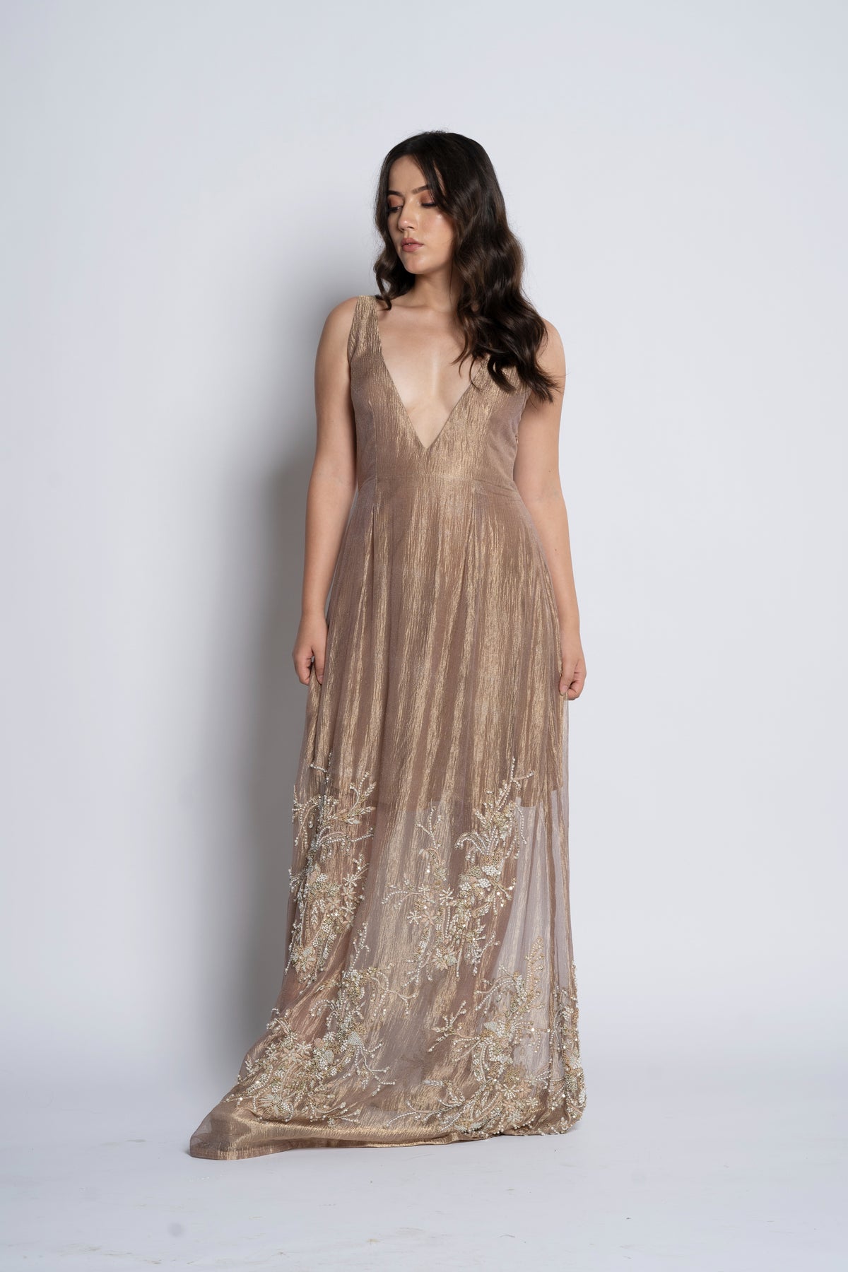 Beige Crush Flowy Dress