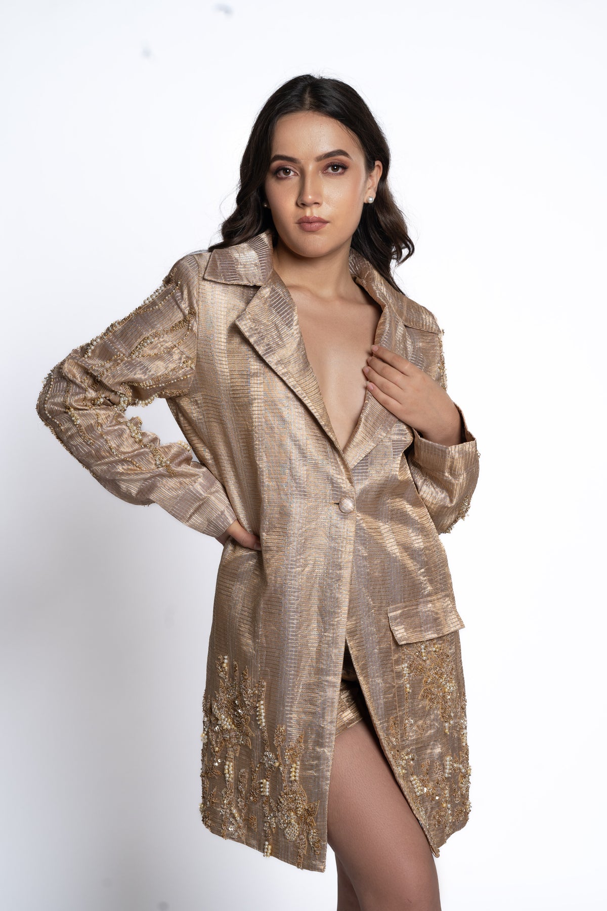 Light Brown Jacket With Bustier